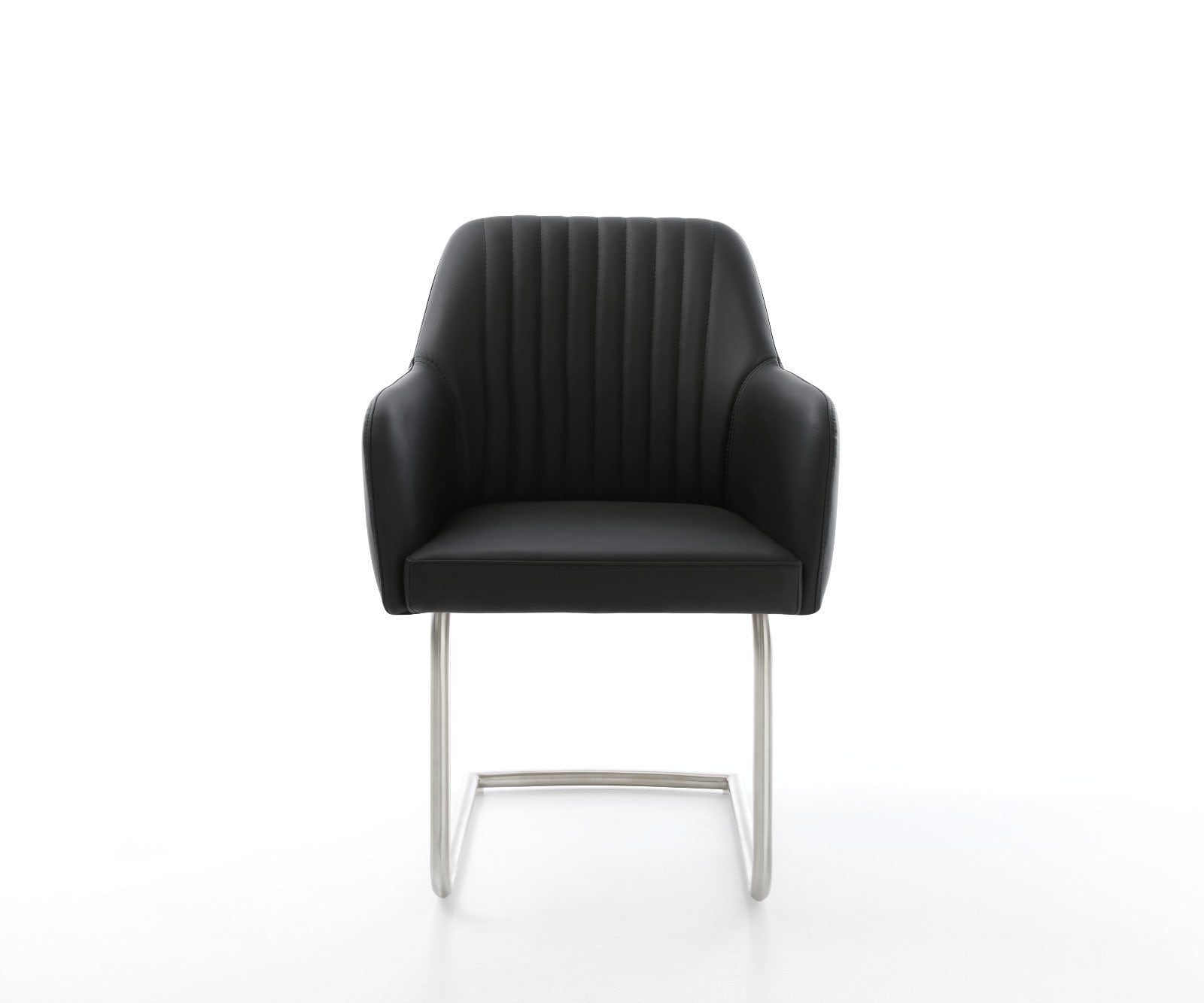 Freischwinger Greg-Flex Echt-Leder Schwarz Freischwinger rund Edelstahl Taschenfederkern 1 Freischwinger Greg-Flex Echt-Leder Schwarz Freischwinger rund Edelstahl Taschenfederkern 1