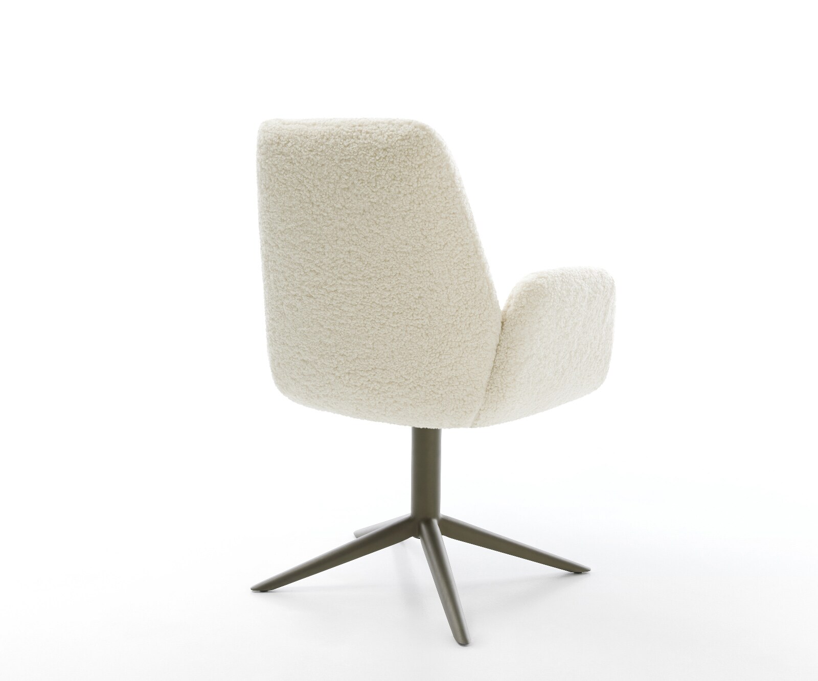 Drehstuhl Zoa-Flex Teddystoff Beige Fußkreuz Effektfinish Titan 360° drehbar Wippfunktion Taschenfederkern 3