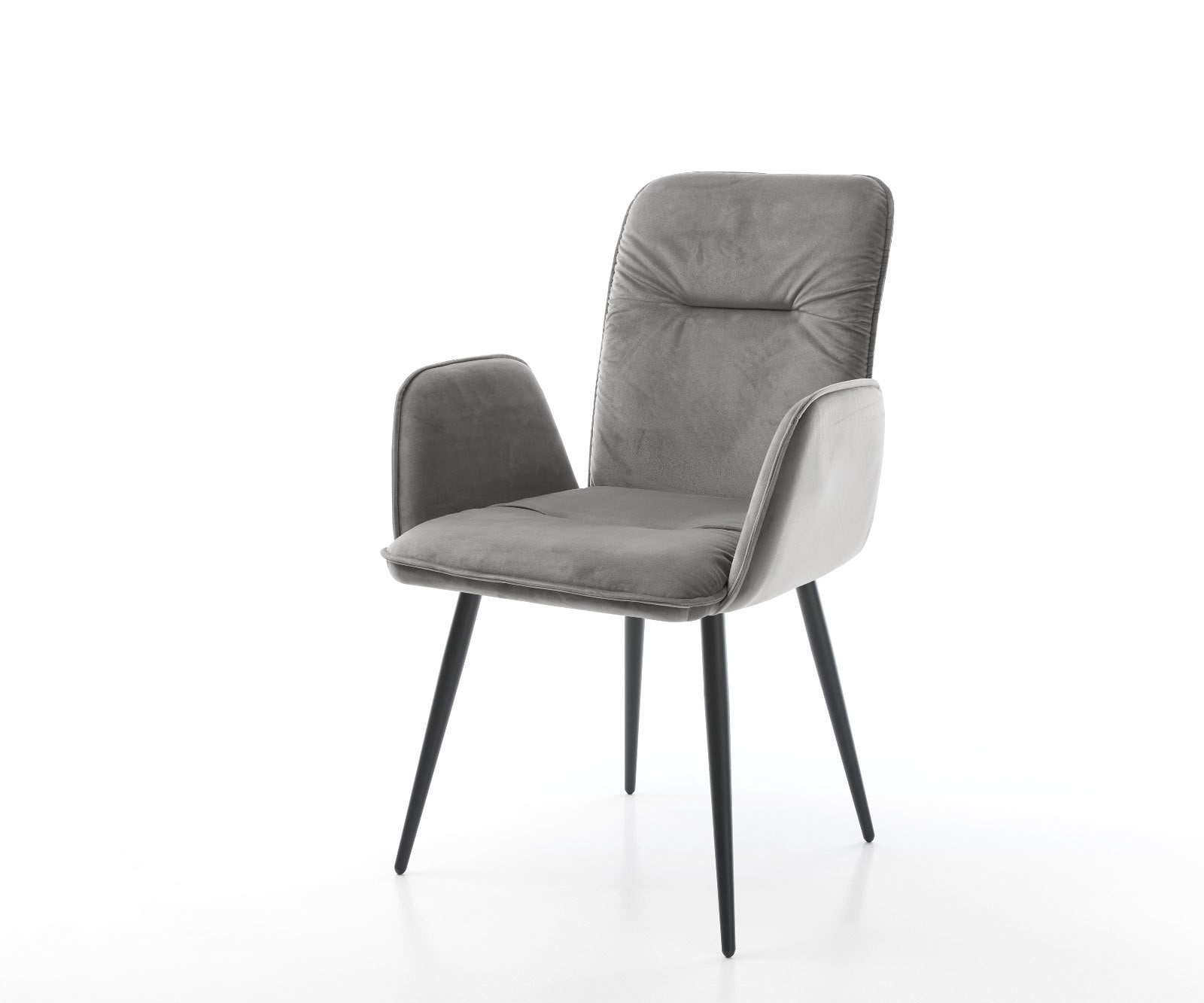 Esszimmerstuhl Vinja-Flex Samt Grau 4-Fuß konisch Schwarz Esszimmerstuhl Vinja-Flex Samt Grau 4-Fuß konisch Schwarz