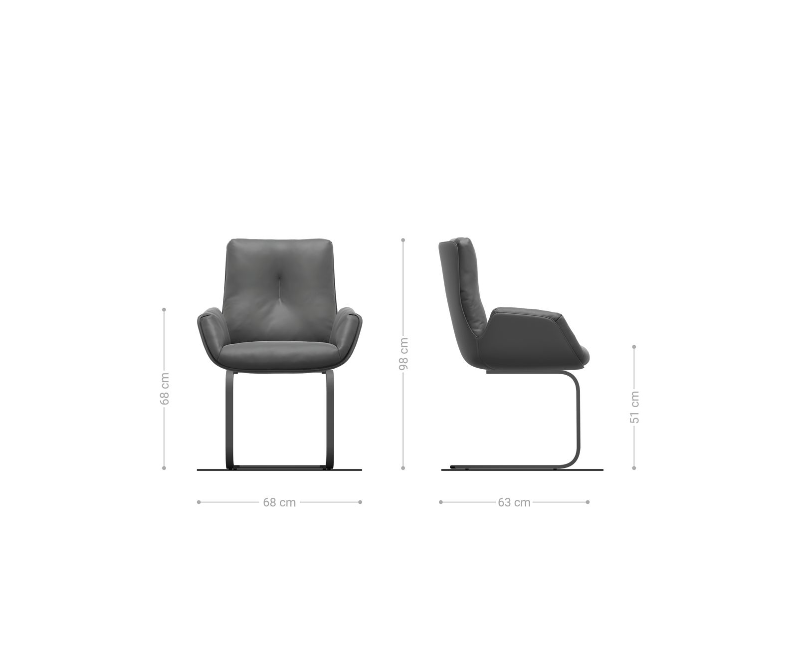 Freischwinger Clea-Flex Webstoff Soft Beige Freischwinger flach Schwarz 5