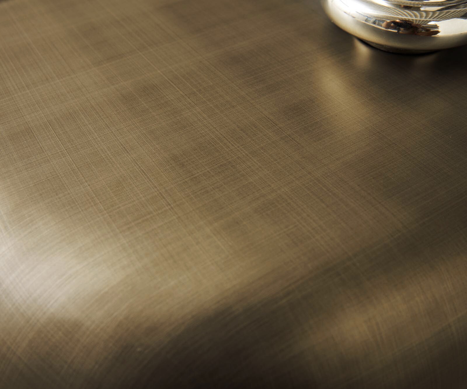 Couchtisch Blaise 100x100 cm Metallic Gold mit Reliefglas Taupe 2