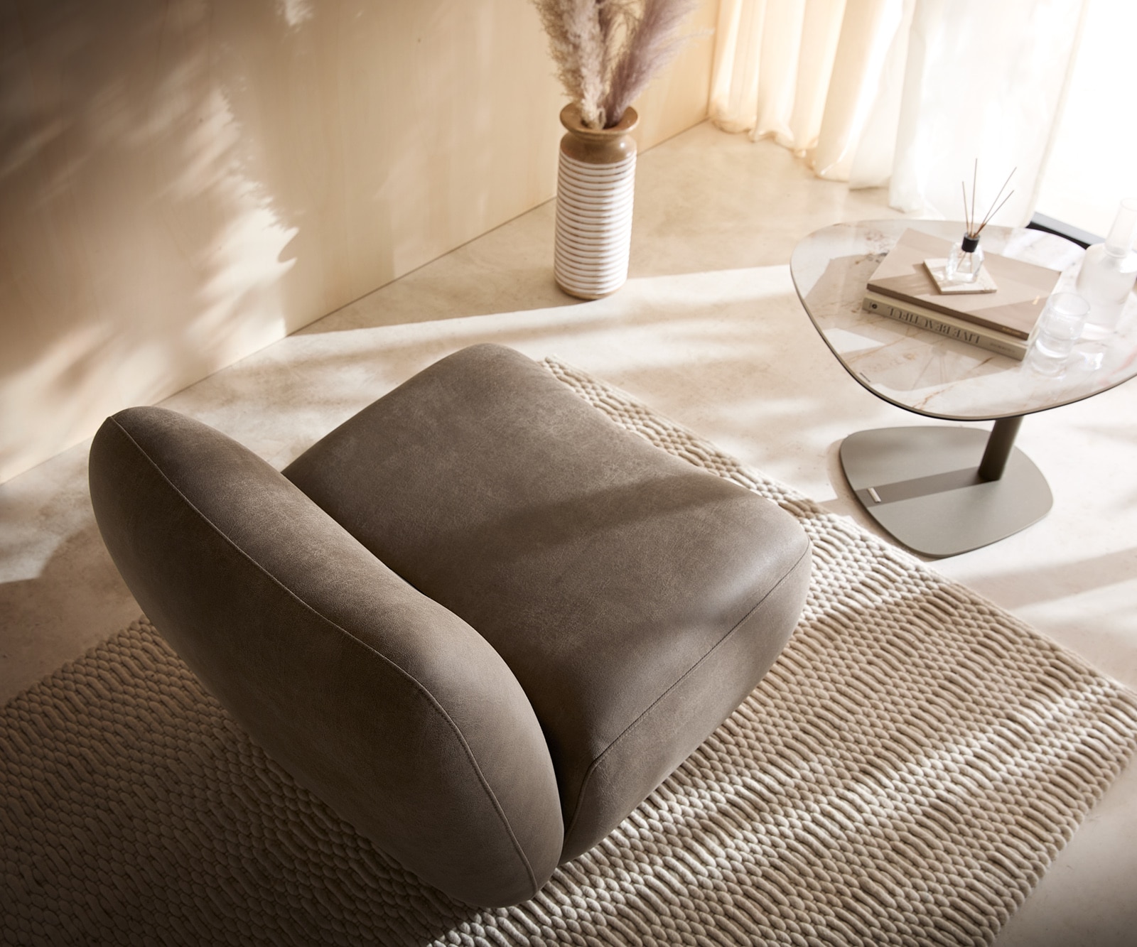 Loungesessel Zena 75x85 cm Taupe Vintage 2