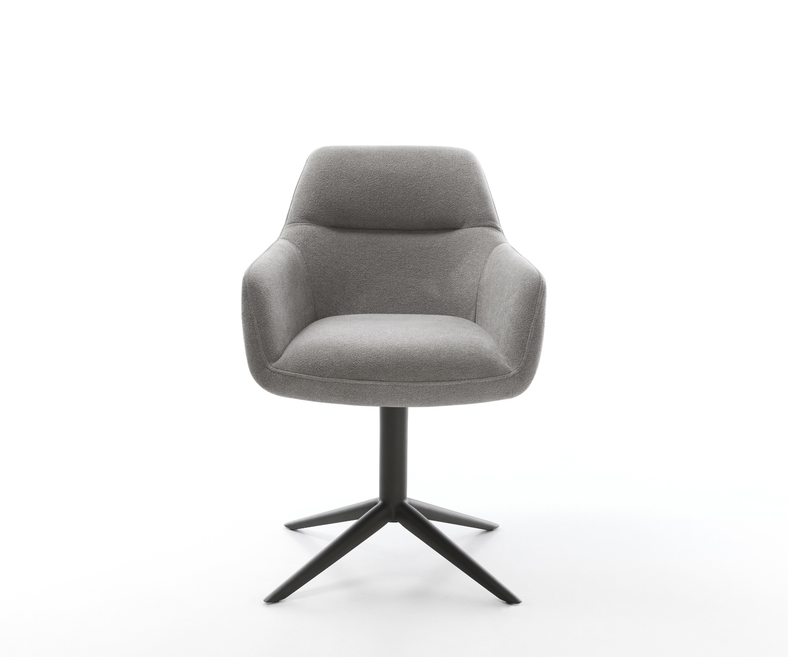 Drehstuhl Pejo-Flex Strukturstoff Soft Grau Fußkreuz Schwarz 360° drehbar Wippfunktion Taschenfederkern 1