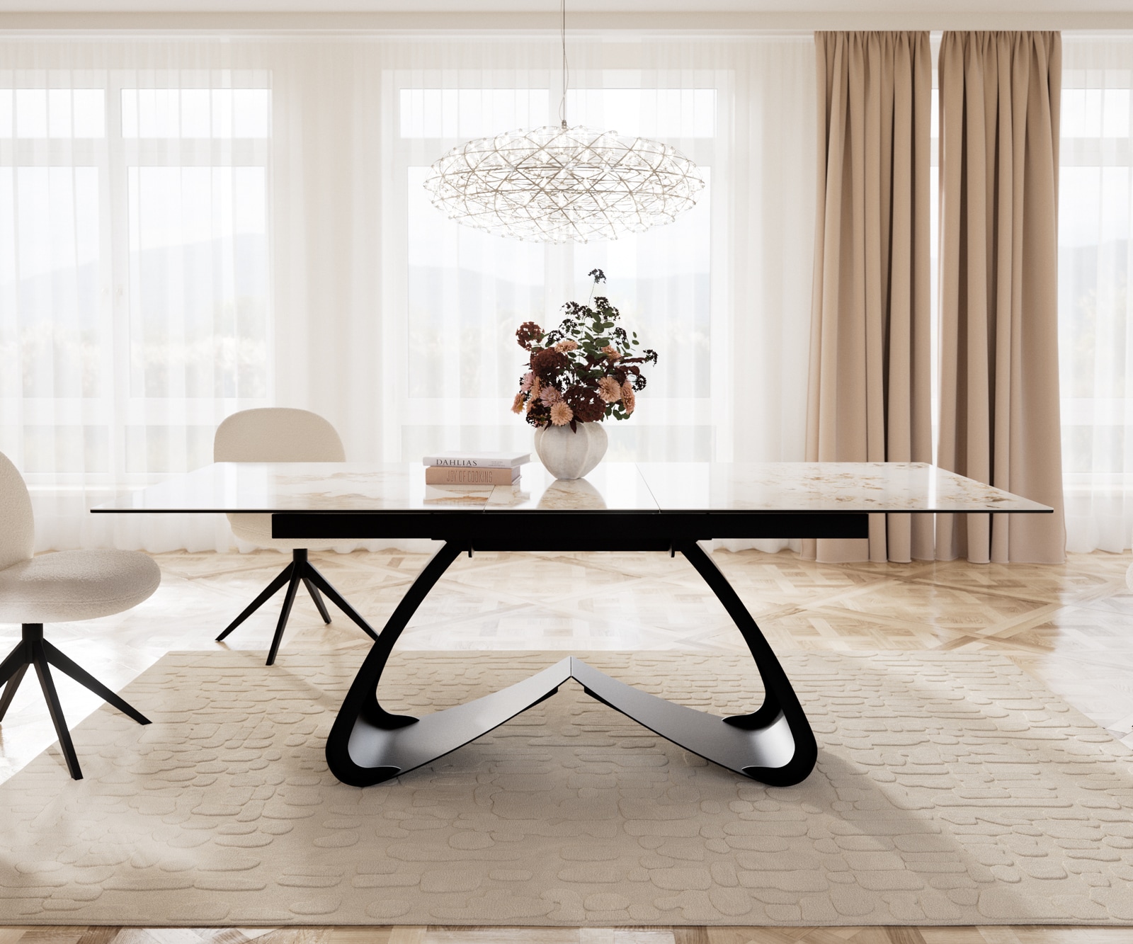 W-Gestell Metall Schwarz für Ausziehtische von 180-300 cm 1 W-Gestell Metall Schwarz für Ausziehtische von 180-300 cm 1