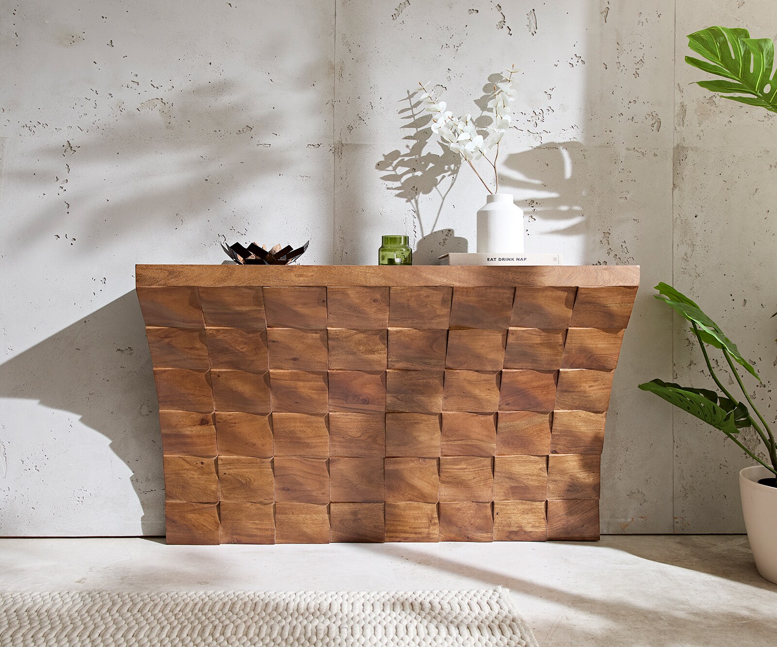 Konsole Eremos 120x35 cm Akazie Natur 1