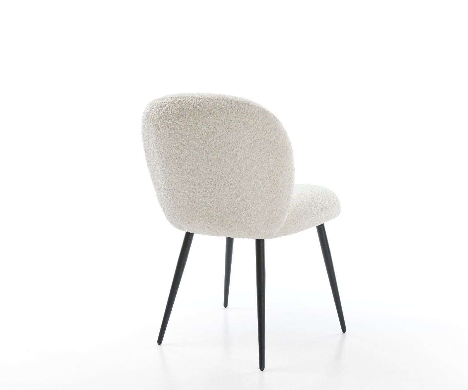 Esszimmerstuhl Nube-Flex Bouclé Weiß 4-Fuß konisch Schwarz Taschenfederkern 5