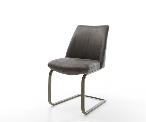 Freischwinger Elso-Flex Mikrofaser Anthrazit Vintage Freischwinger flach Effektfinish Titan Taschenfederkern