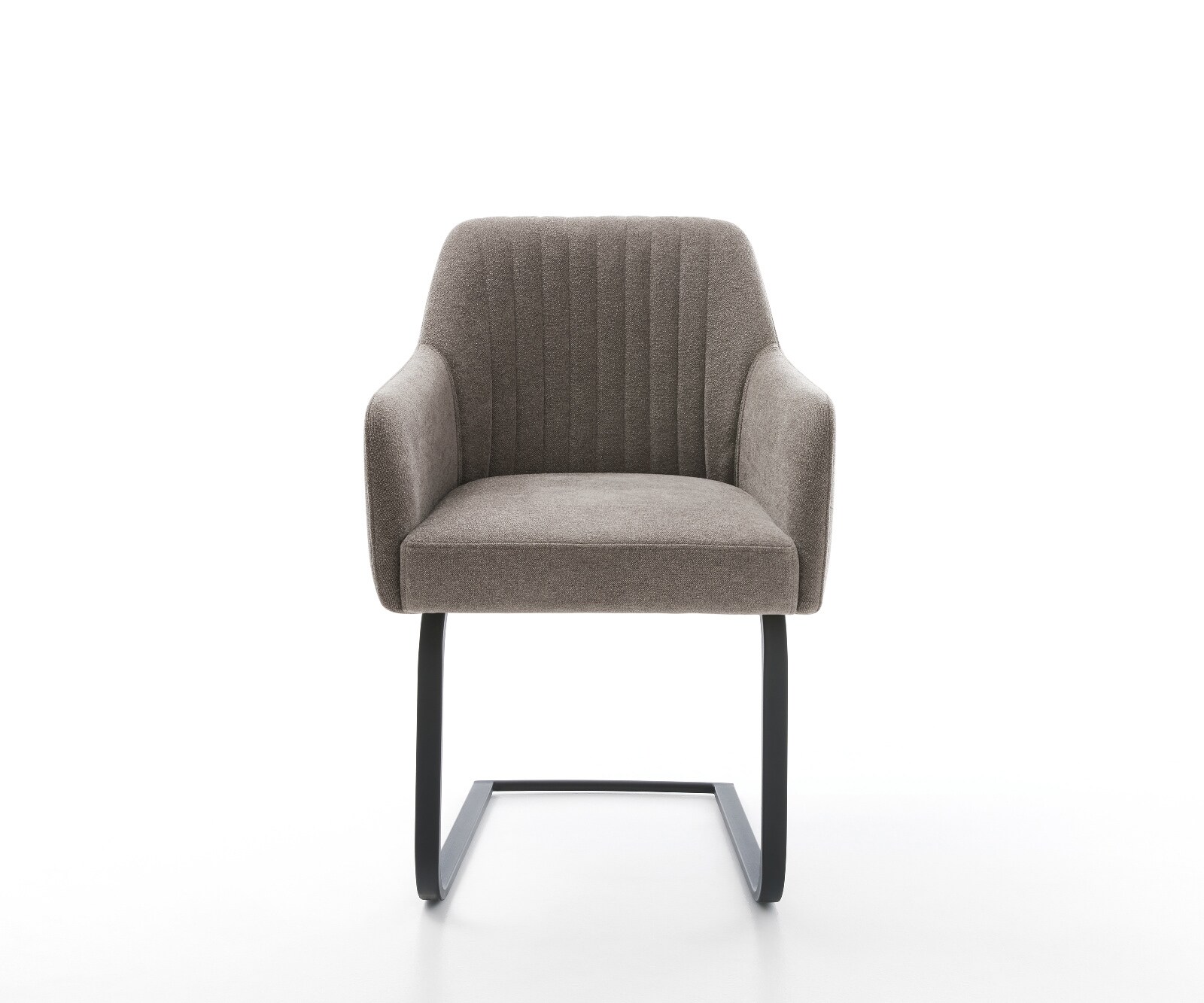 Freischwinger Greg-Flex Strukturstoff Soft Taupe Freischwinger flach Schwarz Taschenfederkern 1