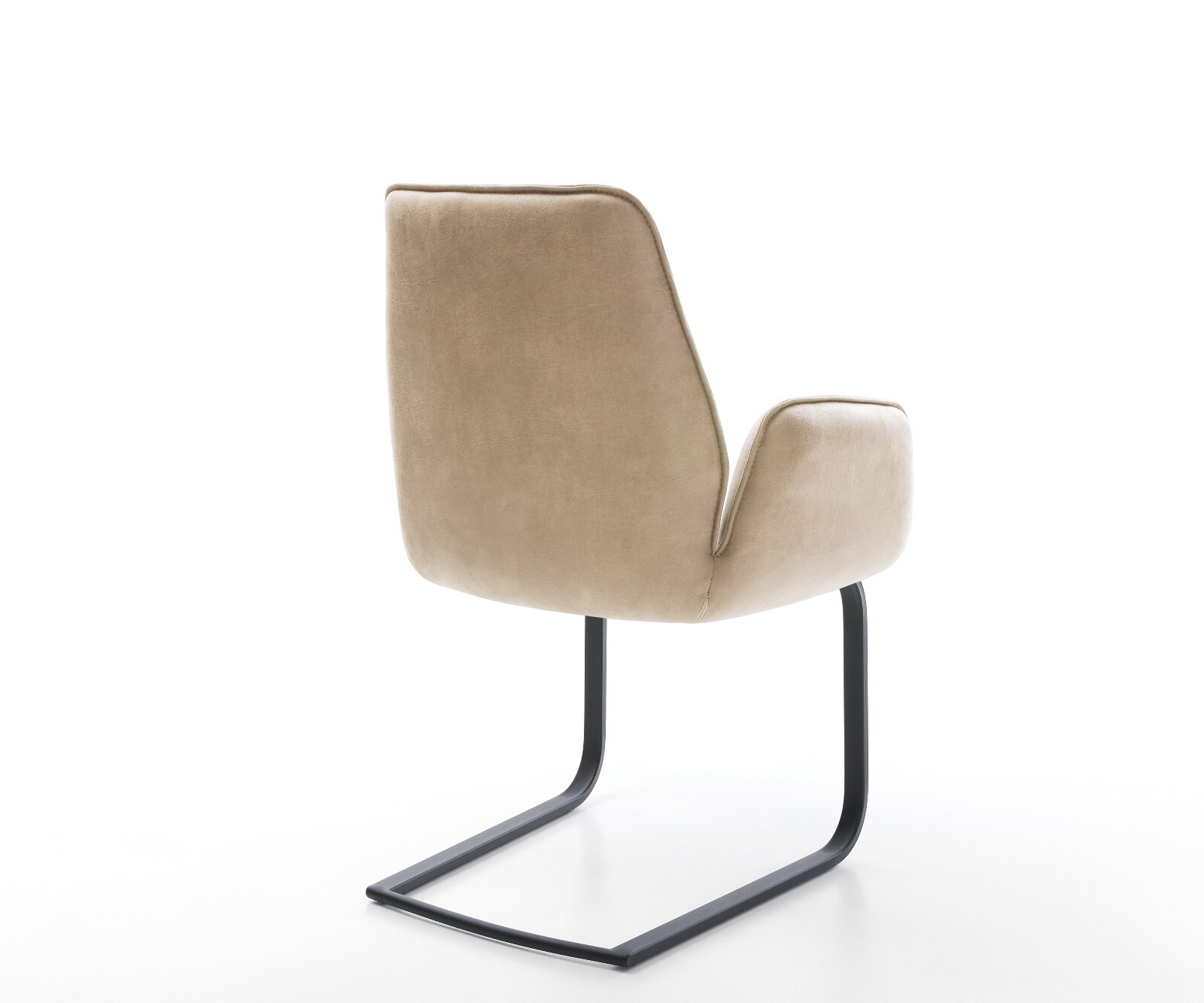 Freischwinger Zoa-Flex Mikrofaser Beige Vintage Freischwinger flach Schwarz Taschenfederkern 4