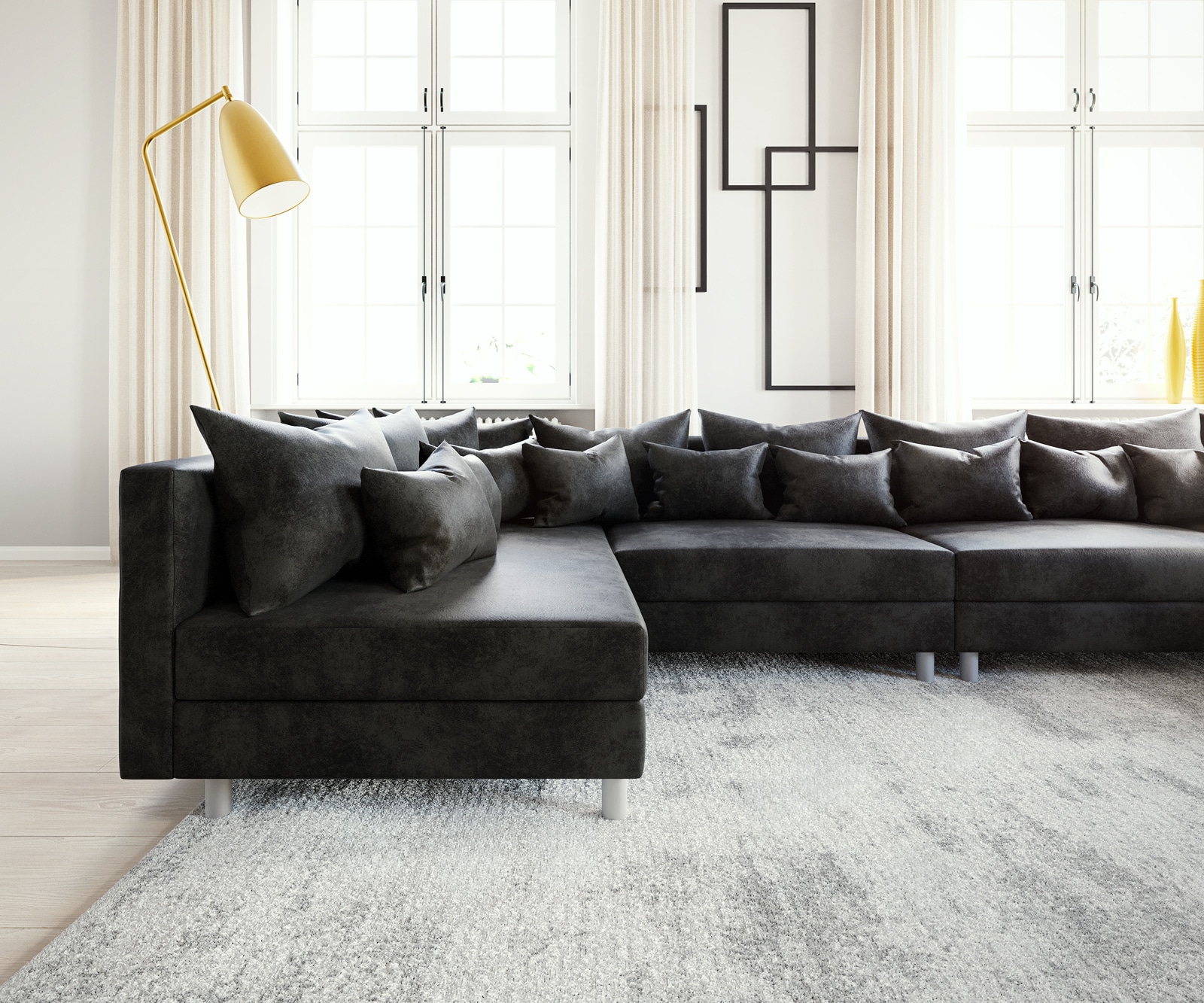 Wohnlandschaft Clovis XL Anthrazit Antik Optik Modulsofa 4 Wohnlandschaft Clovis XL Anthrazit Antik Optik Modulsofa 4