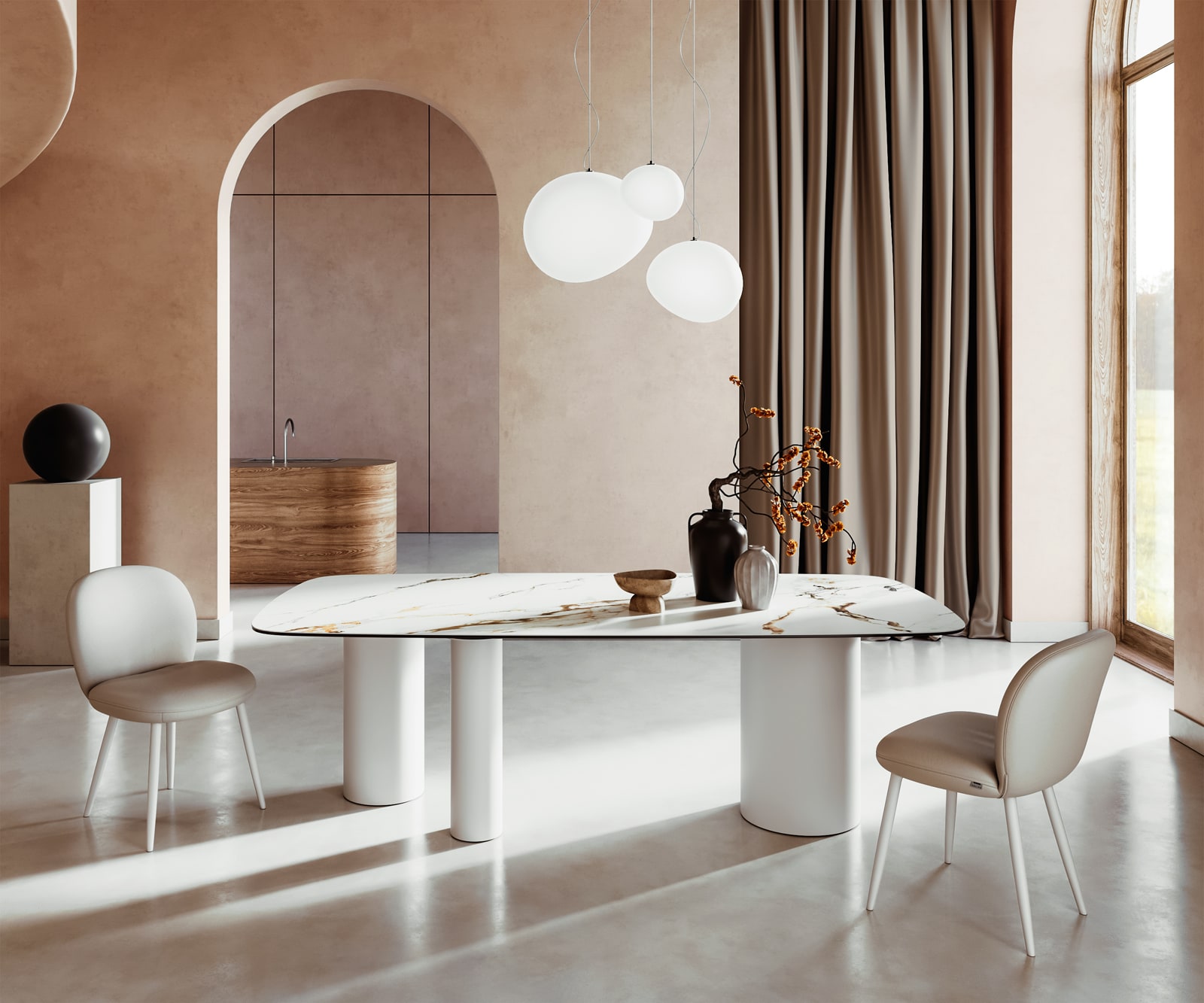 Esstisch Edge Boot 240x120 Keramik Calacatta Luxe Weiß-Gold-Grau Troa Metall Weiß Esstisch Edge Boot 240x120 Keramik Calacatta Luxe Weiß-Gold-Grau Troa Metall Weiß