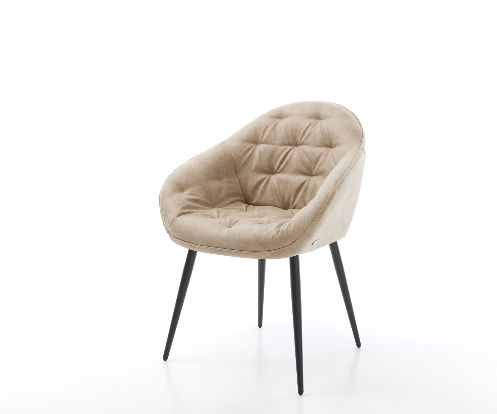 Esszimmerstuhl Gaio-Flex Mikrofaser Beige Vintage 4-Fuß konisch Schwarz Esszimmerstuhl Gaio-Flex Mikrofaser Beige Vintage 4-Fuß konisch Schwarz