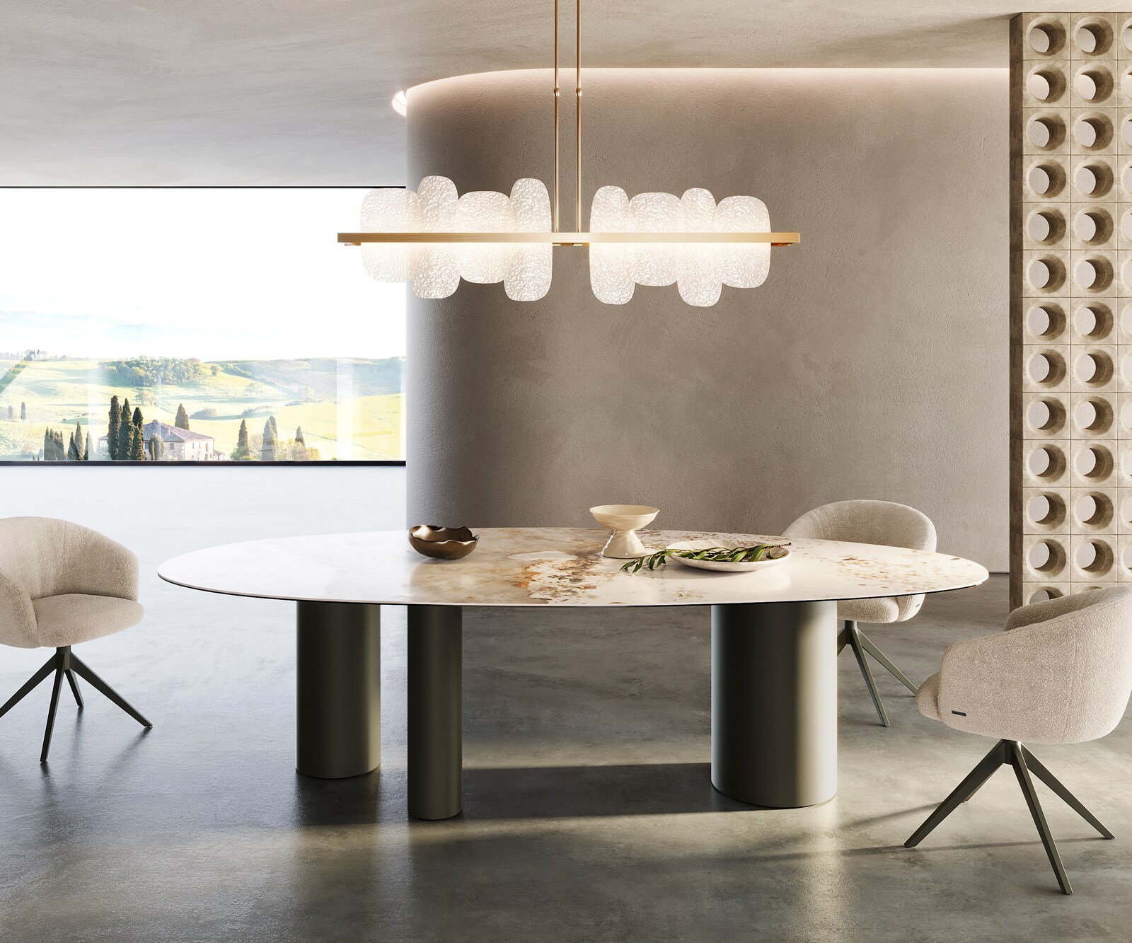 Tischgestell Troa Metall Effektfinish Titan für Tischplatten ab 200 cm 1