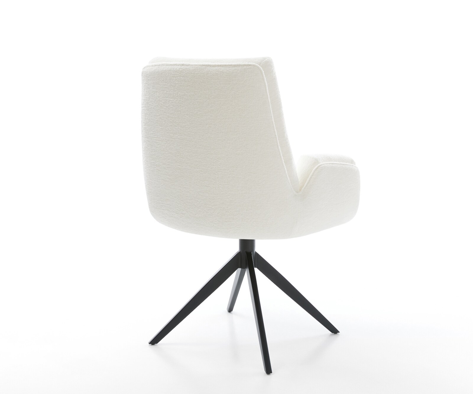Drehstuhl Clea-Flex Bouclé Soft Beige Kreuzgestell breit Schwarz 360° drehbar Wippfunktion 4