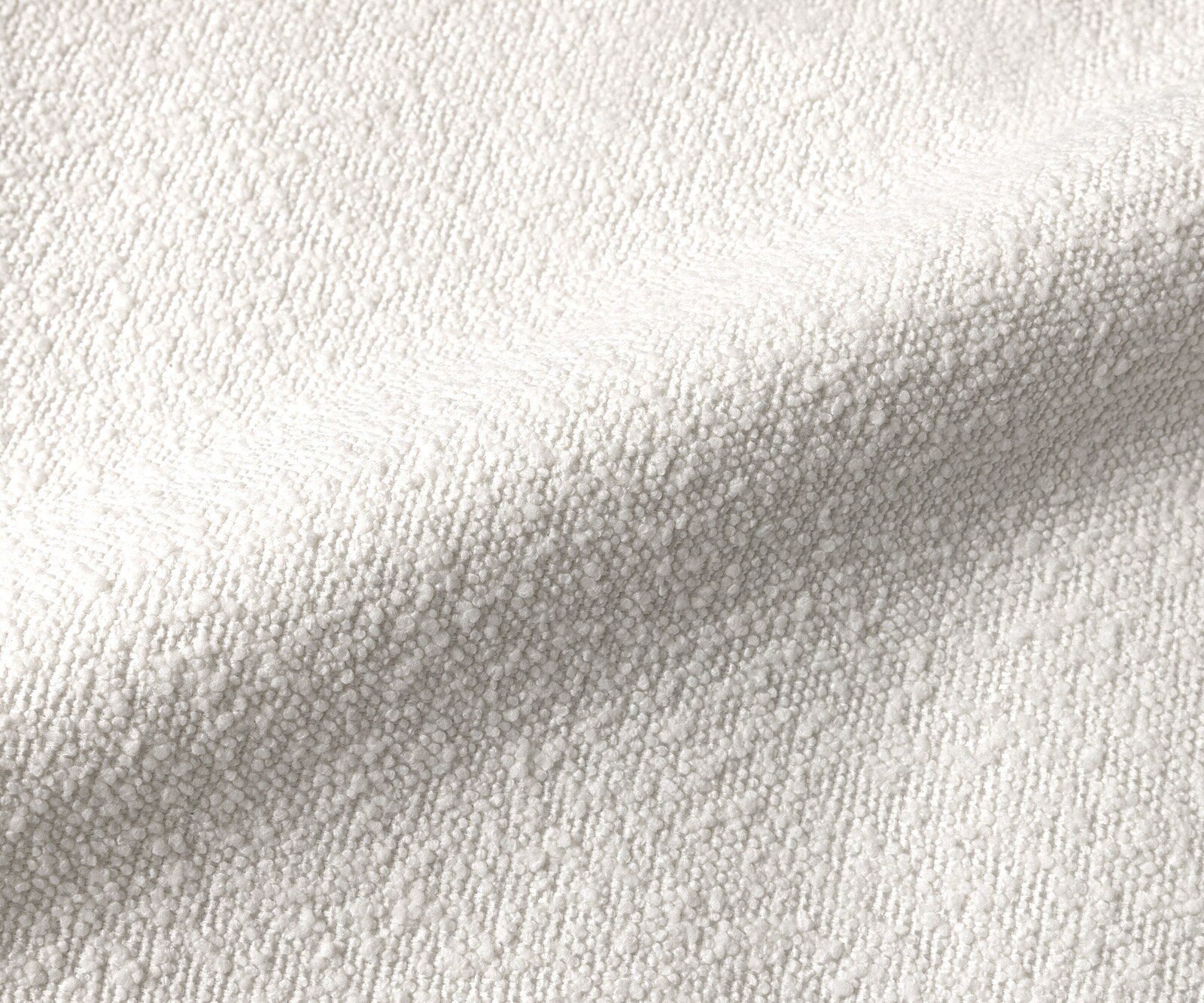 Esszimmerbank Taya-Flex 300 cm Bouclé Creme-Weiß Kufengestell flach Edelstahl Taschenfederkern 3