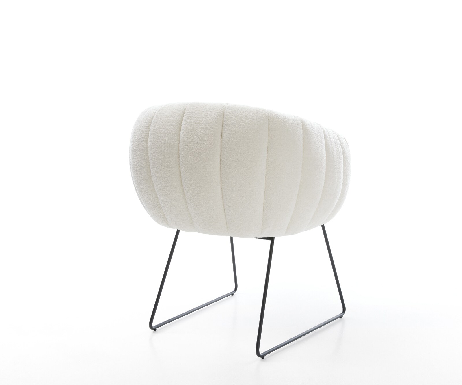 Esszimmerstuhl Jada-Flex Bouclé Soft Beige Kufengestell Schwarz Taschenfederkern 4