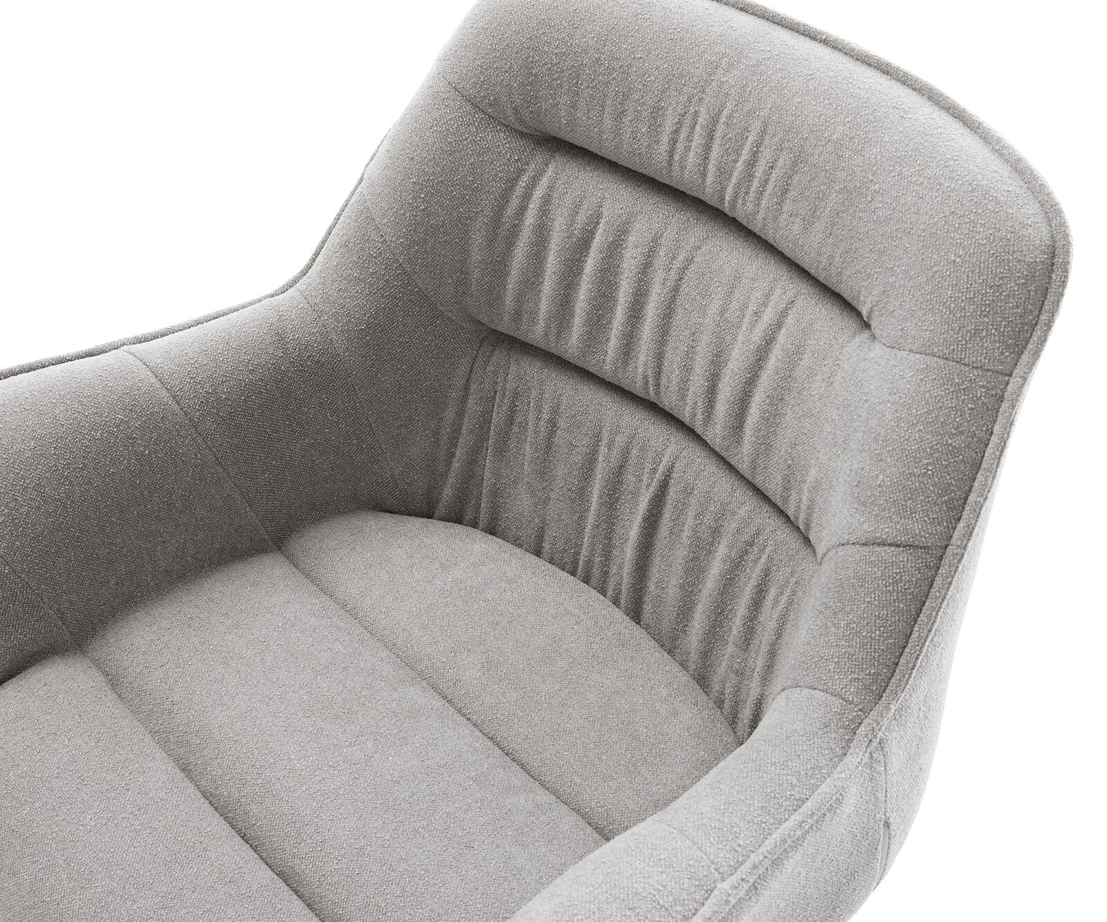 Drehstuhl Kaira-Flex Strukturstoff Soft Grau Kreuzgestell breit Graphit 360° drehbar Wippfunktion 3