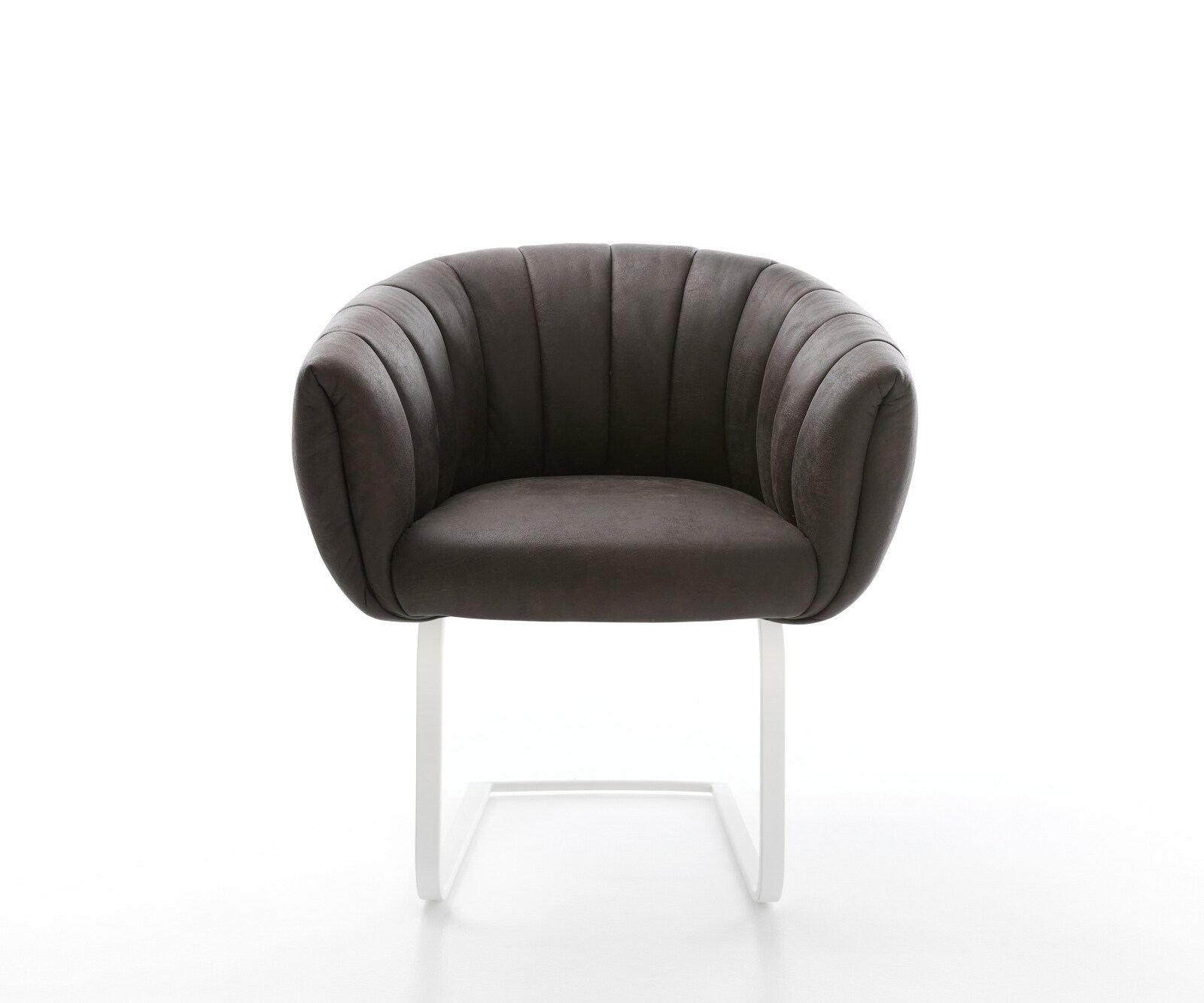 Freischwinger Jada-Flex Mikrofaser Anthrazit Vintage Freischwinger flach Weiß Taschenfederkern 1