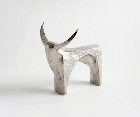 Figur Savaro B29 x T21 x H29 cm Aluminium Platin Handgemacht