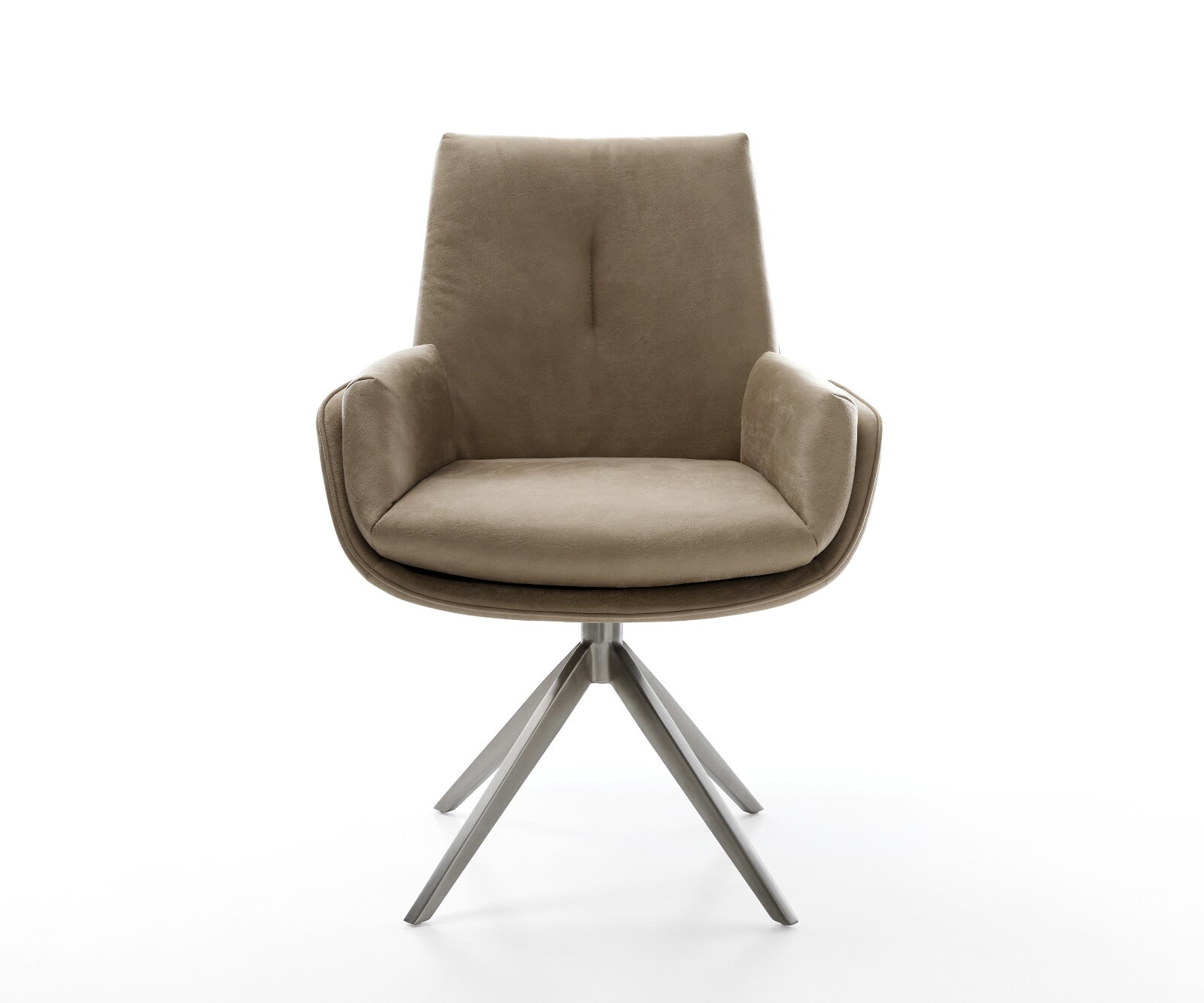 Drehstuhl Clea-Flex Mikrofaser Beige Vintage Kreuzgestell breit Graphit 360° drehbar Wippfunktion 2
