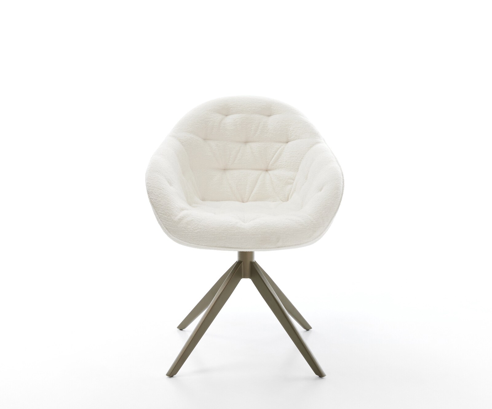 Drehstuhl Gaio-Flex Bouclé Soft Beige Kreuzgestell breit Effektfinish Titan 360° drehbar Wippfunktion 1