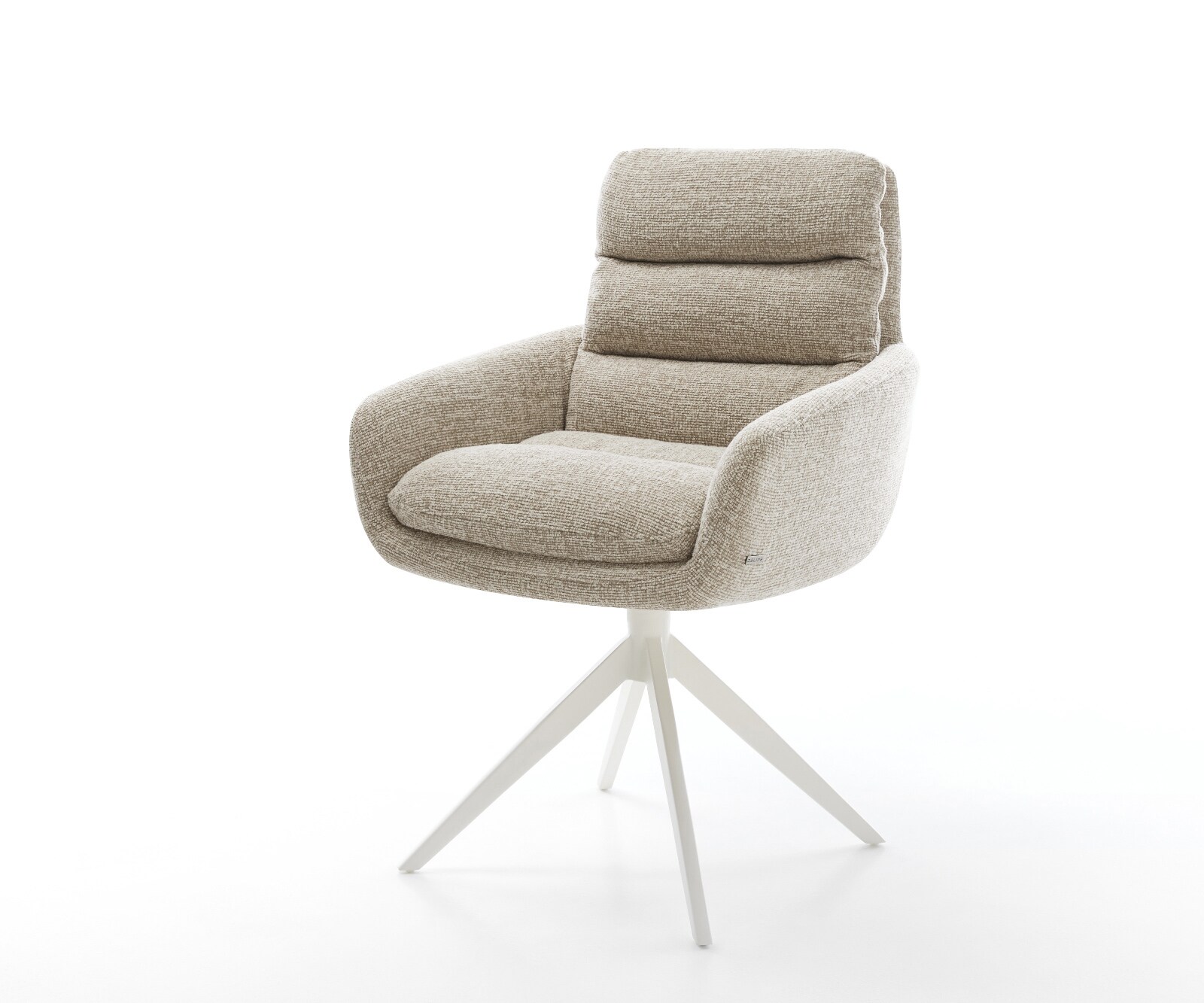 Drehstuhl Abelia-Flex mit Armlehnen Webstoff Soft Beige Kreuzgestell breit günstig online kaufen