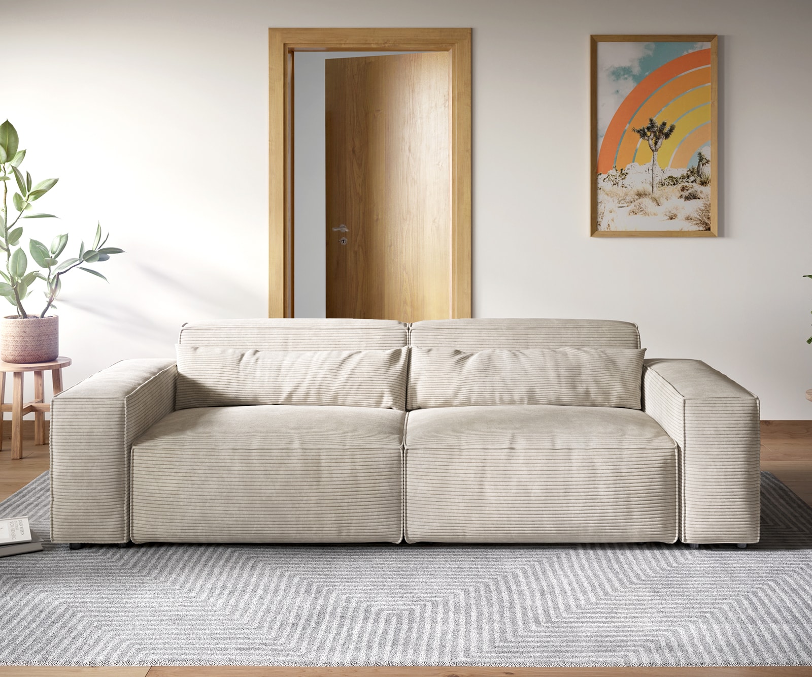 Big-Sofa Sirpio XL 270x130 cm Cord Beige 1 Big-Sofa Sirpio XL 270x130 cm Cord Beige 1