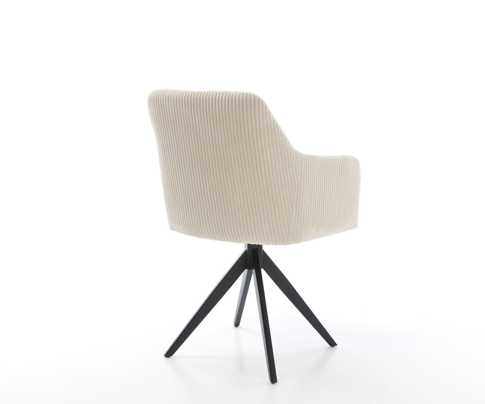 Esszimmerstuhl Greg-Flex Cord Beige Kreuzgestell kantig Schwarz Taschenfederkern 4
