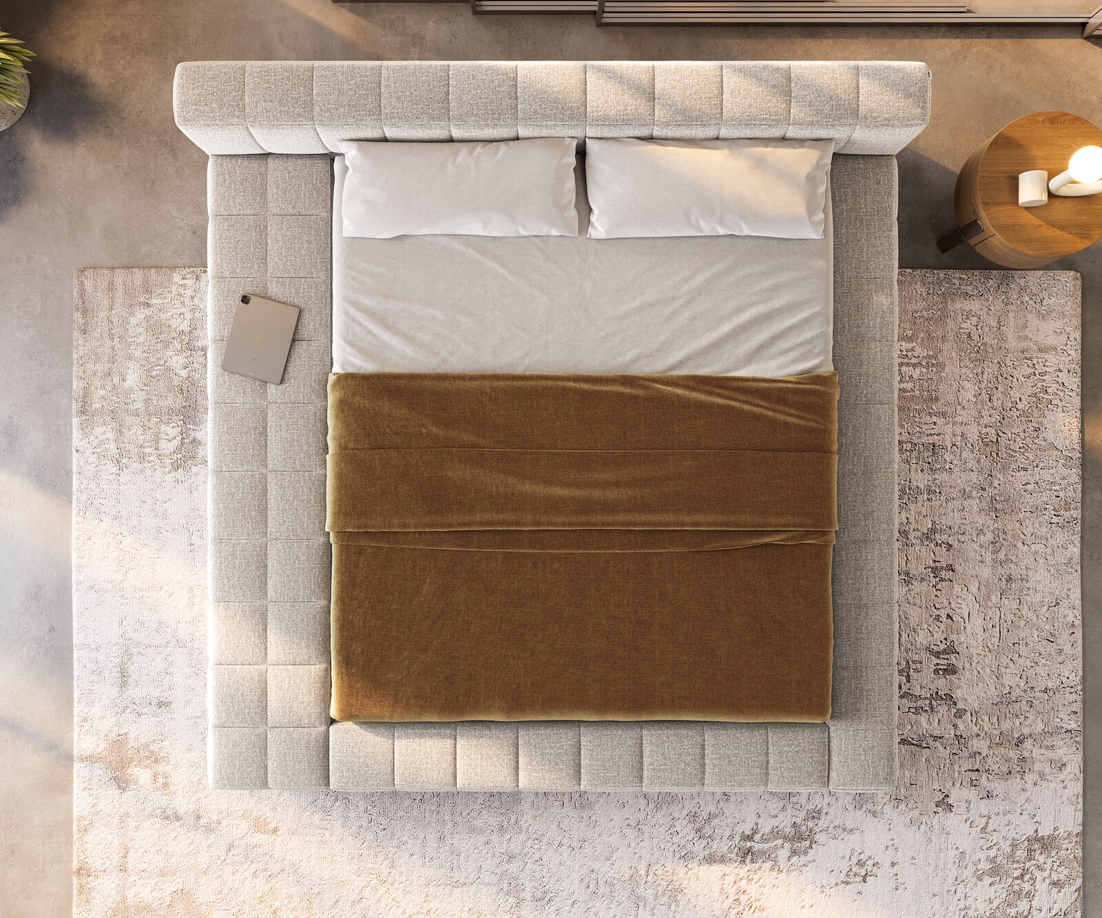 Polsterbettgestell Espazio 180x200 cm Webstoff Soft Beige mit Stauraum 5