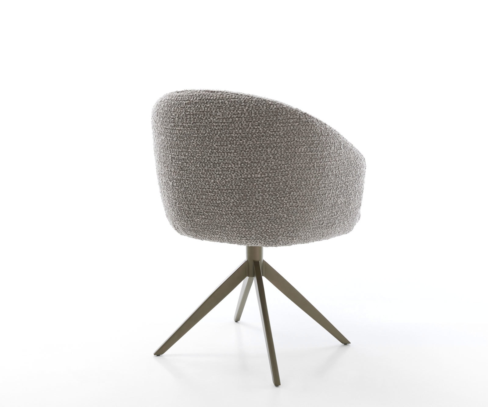 Drehstuhl Caja-Flex mit Armlehnen Bouclé Silbergrau Kreuzgestell breit Effektfinish Titan 360° drehbar Wippfunktion Taschenfederkern 5