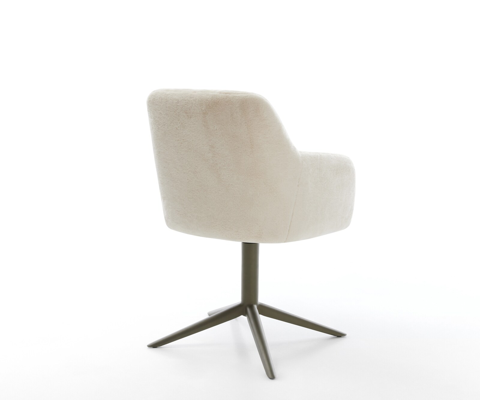 Drehstuhl Greg-Flex Plüsch Creme-Weiß Fußkreuz Effektfinish Titan 360° drehbar Wippfunktion Taschenfederkern 5