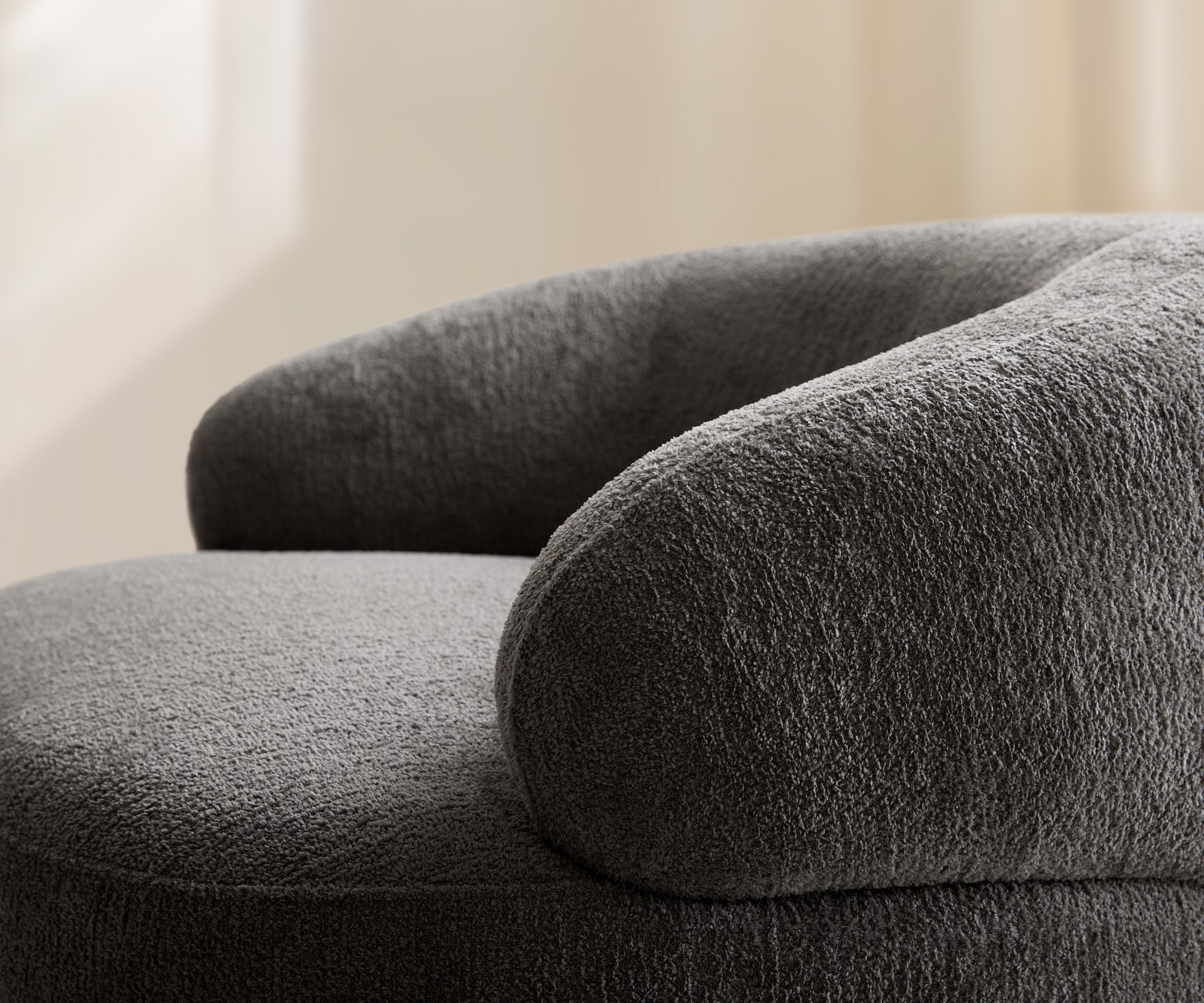 Loungesessel Nova 88x88 cm Bouclé Soft Schlamm 4 Loungesessel Nova 88x88 cm Bouclé Soft Schlamm 4