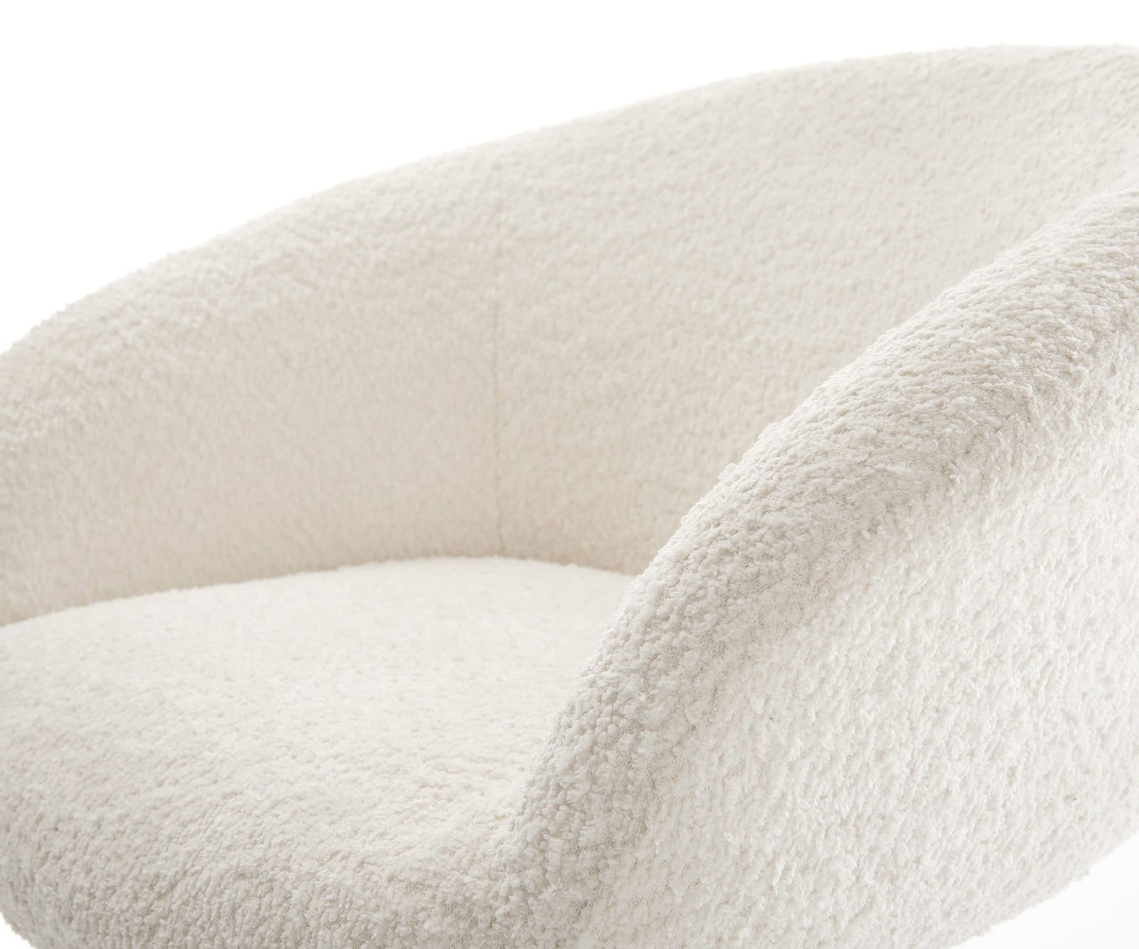 Drehstuhl Vinka-Flex mit Armlehnen Bouclé Weiß Kreuzgestell breit Effektfinish Titan 360° drehbar Wippfunktion Taschenfederkern 3