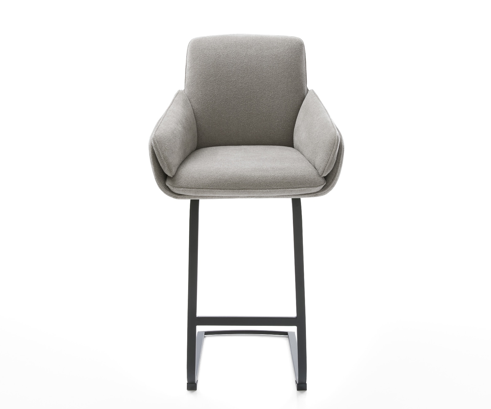 Barstuhl Luan-Flex Strukturstoff Soft Grau Freischwinger Flach Metall Schwarz 1