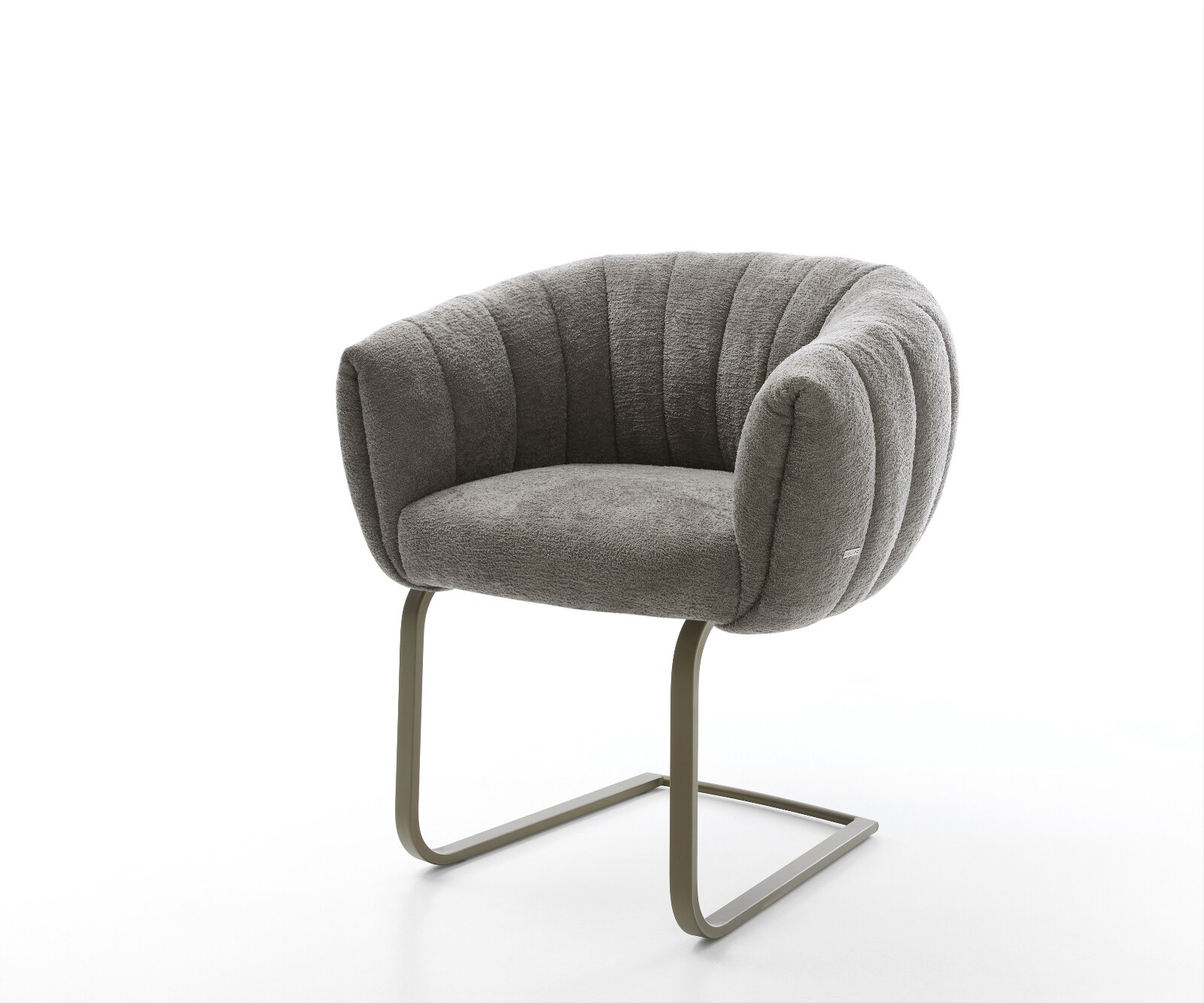 Freischwinger Jada-Flex Bouclé Soft Schlamm Freischwinger flach Effektfinish Titan Taschenfederkern 1