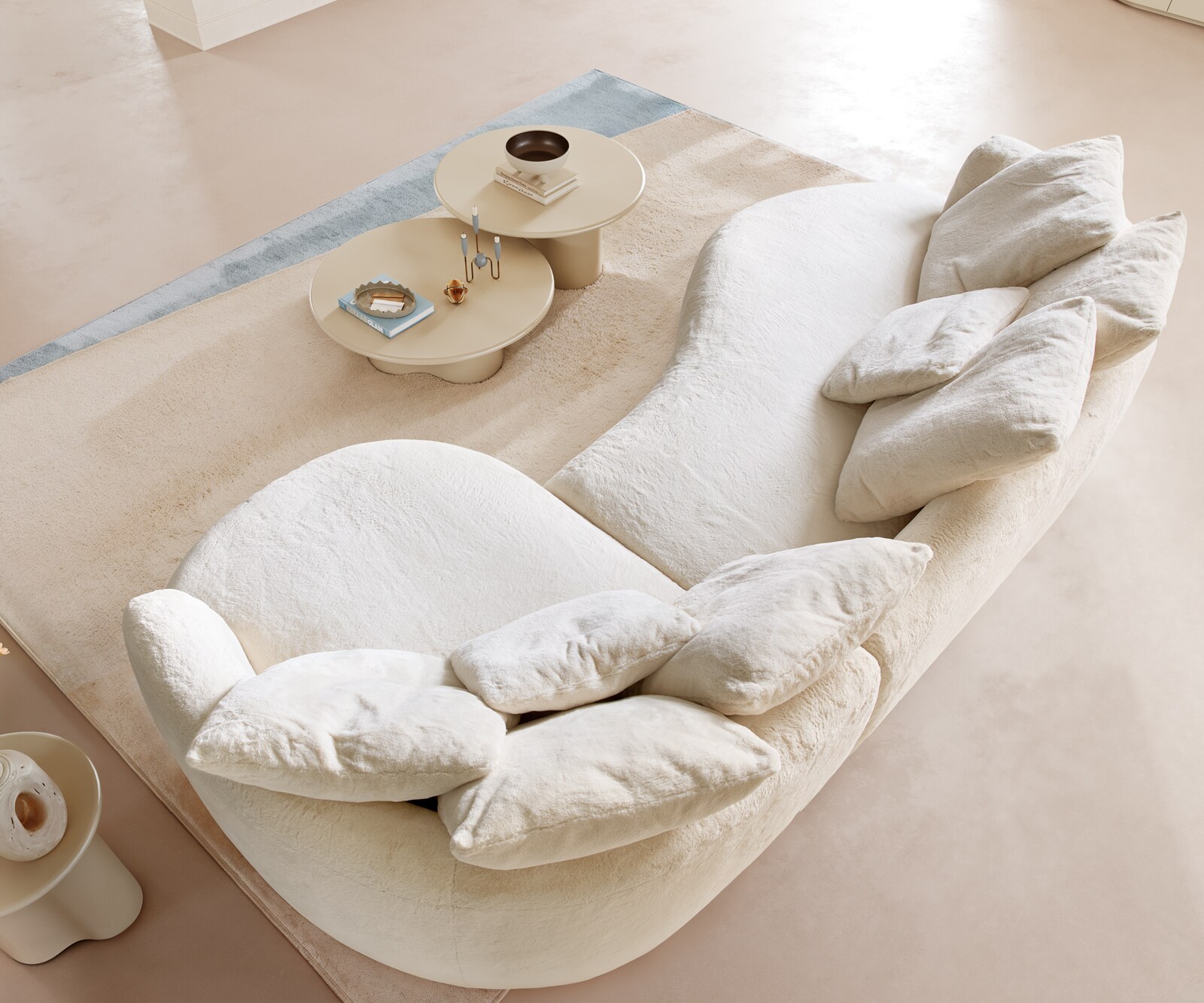 Big-Sofa Edina 330x170 cm Plüsch Creme-Weiß 4