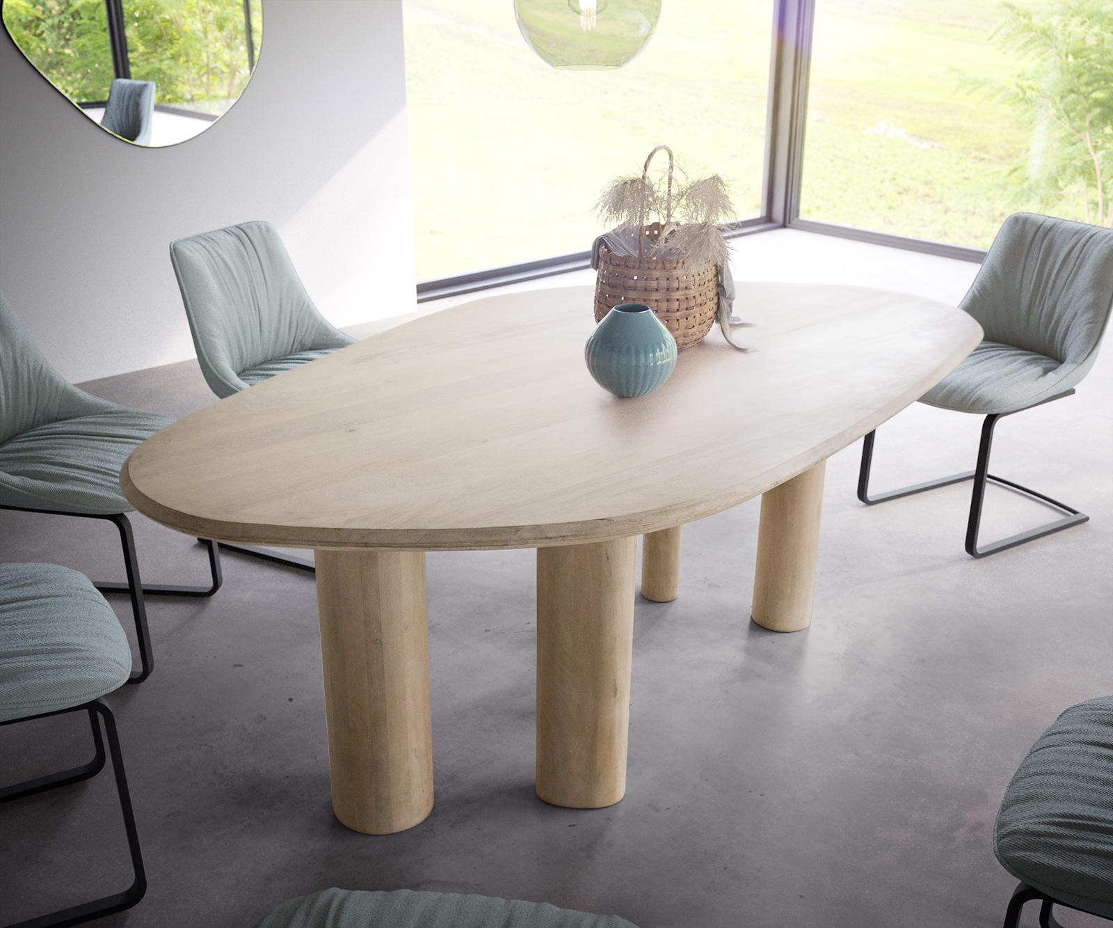 Esstisch Widoa 200x120 cm Mango White Wash 4