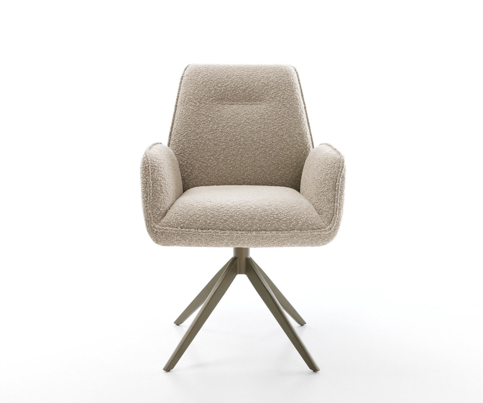 Drehstuhl Zoa-Flex Bouclé Schlamm Kreuzgestell breit Effektfinish Titan 360° drehbar Wippfunktion Taschenfederkern 1