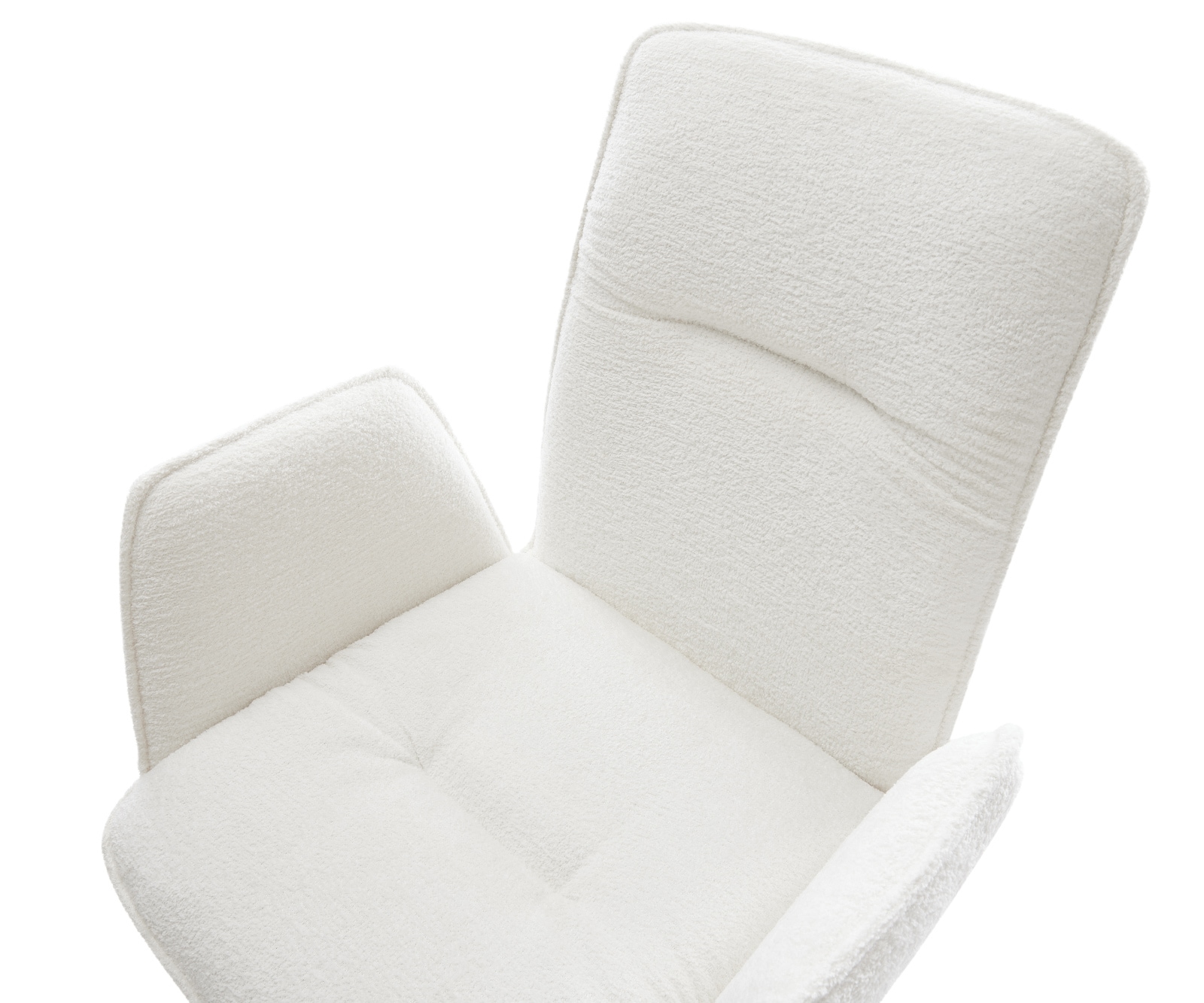 Drehstuhl Vinja-Flex Bouclé Soft Beige Kreuzgestell breit Graphit 360° drehbar Wippfunktion 4