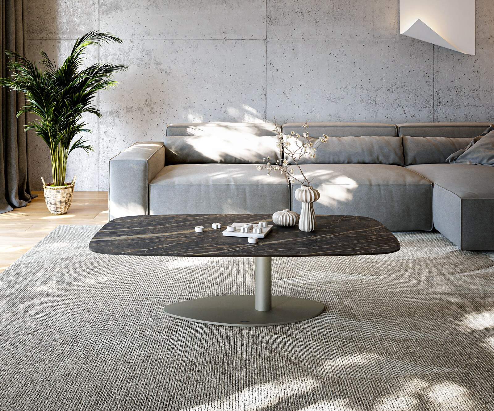 Couchtisch Edge Boot 140x80 cm Keramik Laminam® Noir Desir Braun Vibany Met günstig online kaufen