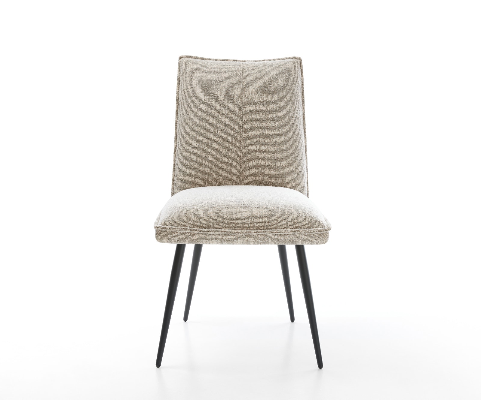 Esszimmerstuhl Lelio-Flex Webstoff Soft Beige 4-Fuß konisch Schwarz Taschenfederkern 2