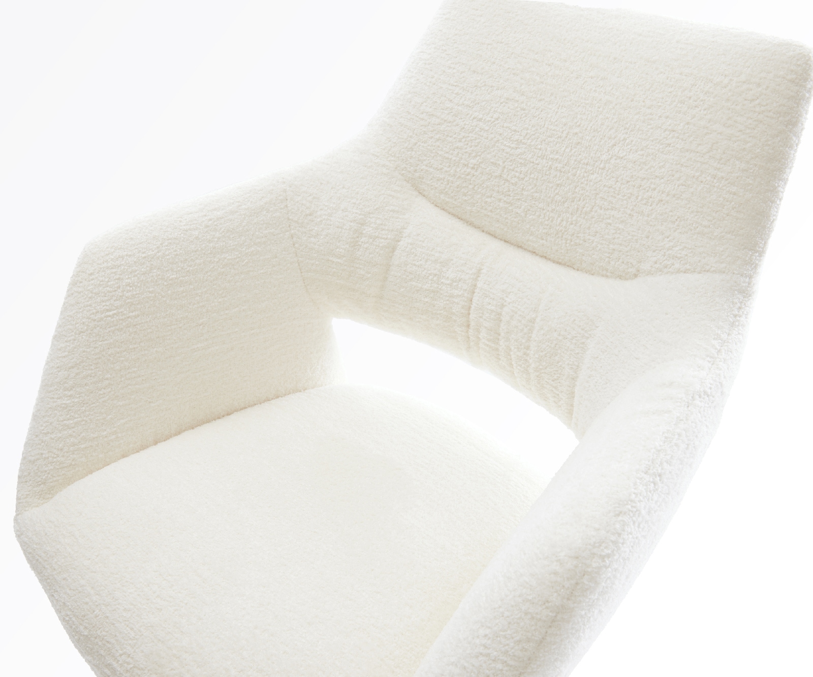 Barstuhl Yago-Flex Bouclé Soft Beige Kufengestell Edelstahl Silberfarben Taschenfederkern 4