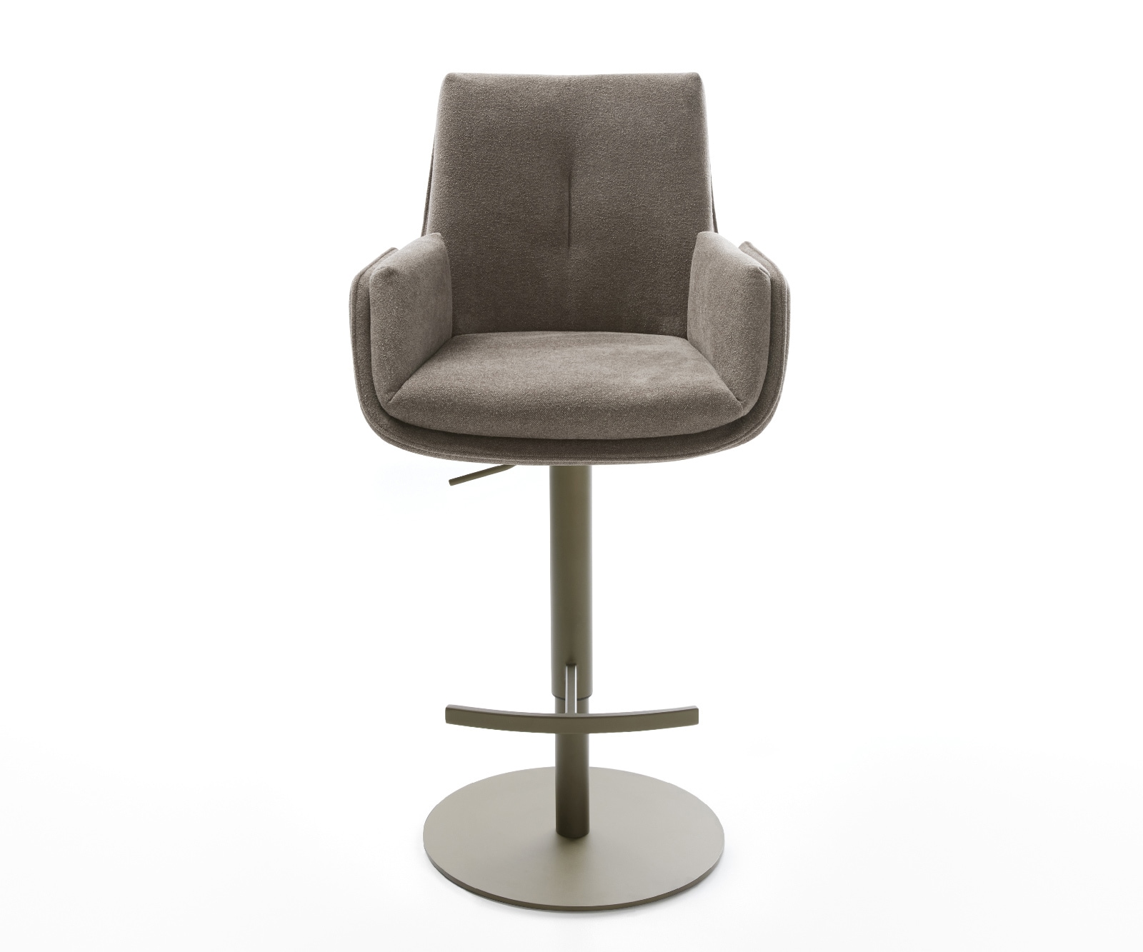 Barstuhl Clea-Flex Strukturstoff Soft Taupe Drehfuß höhenverstellbar Metall Titanfarben 2