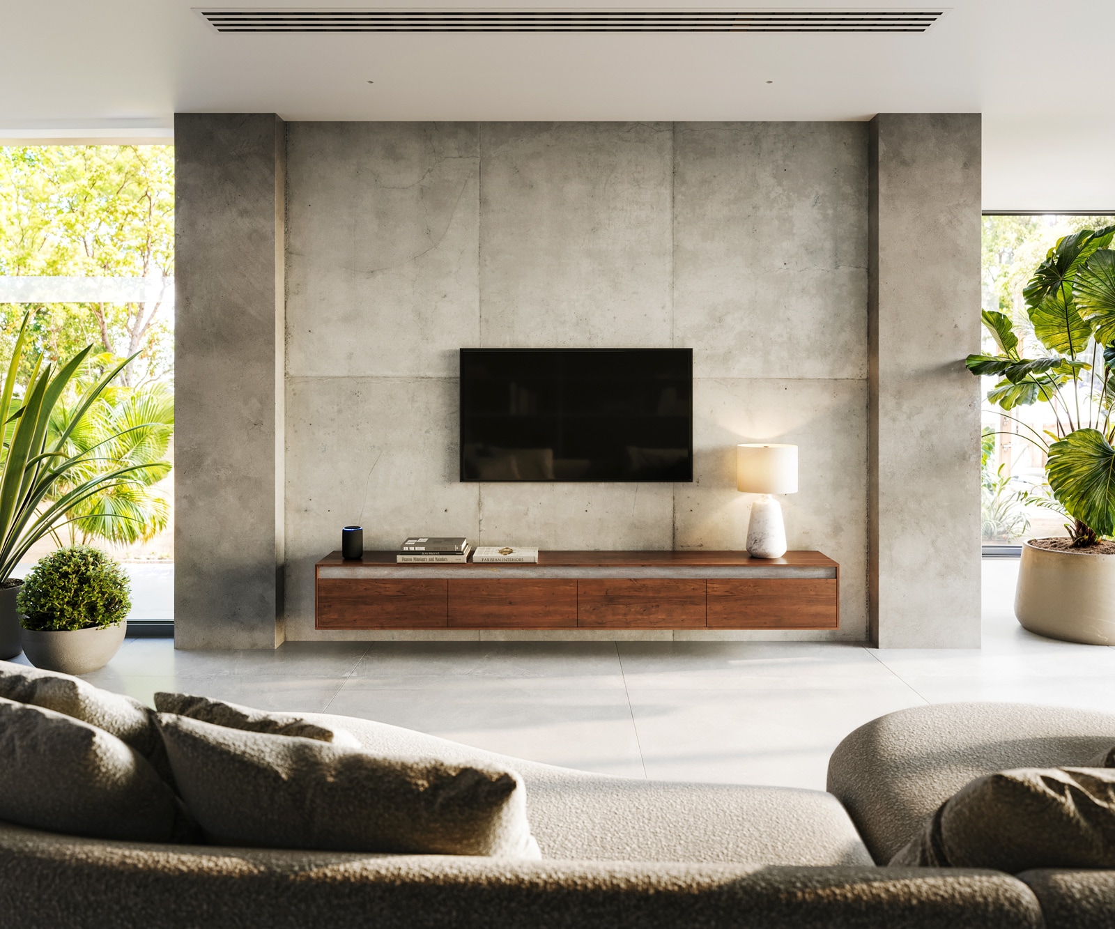 Lowboard Stonegrace 240 cm Akazie Braun Schiefer 4 Türen Schwebend 1 Lowboard Stonegrace 240 cm Akazie Braun Schiefer 4 Türen Schwebend 1