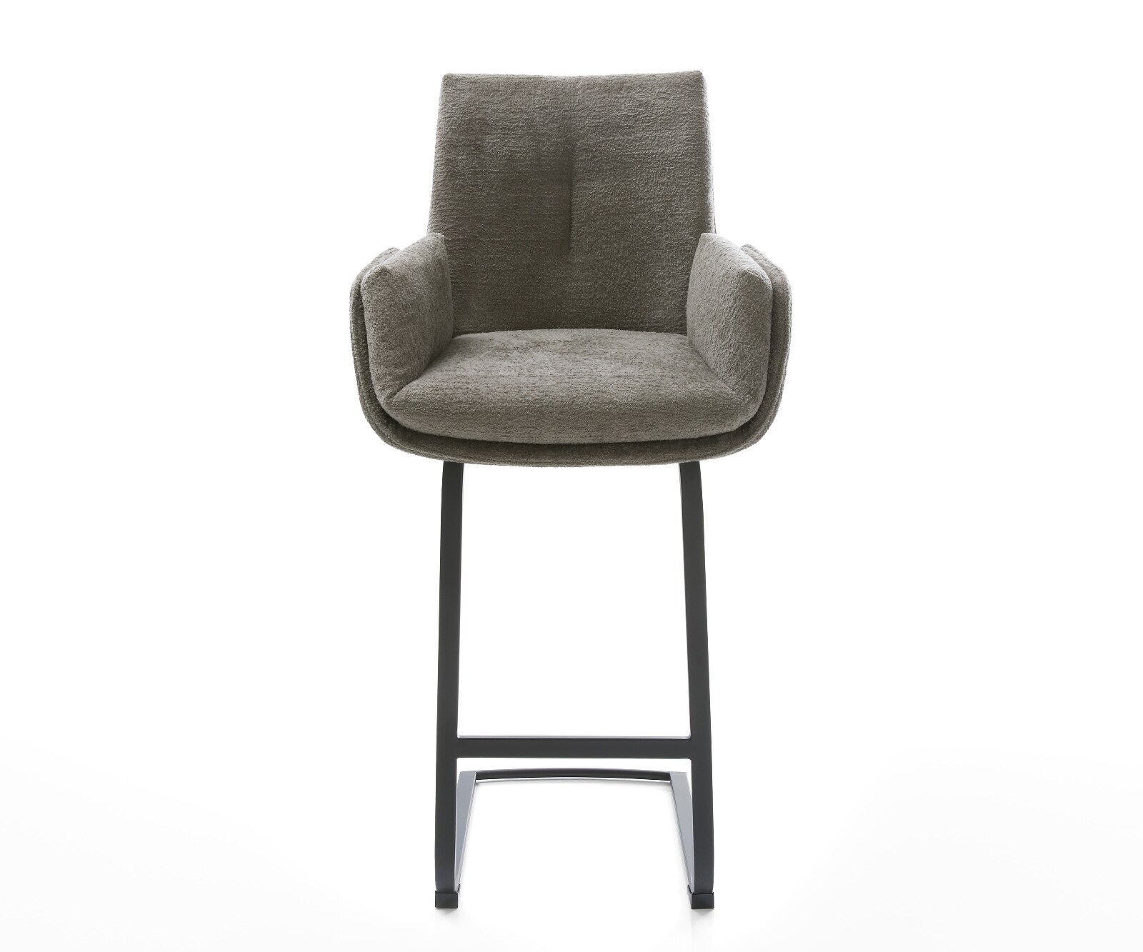 Barstuhl Clea-Flex Bouclé Soft Schlamm Freischwinger Flach Metall Schwarz 1