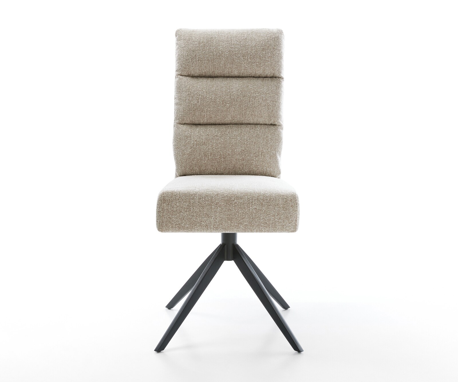 Drehstuhl Pela-Flex Webstoff Soft Beige Kreuzgestell breit Schwarz 360° drehbar Wippfunktion Taschenfederkern 2