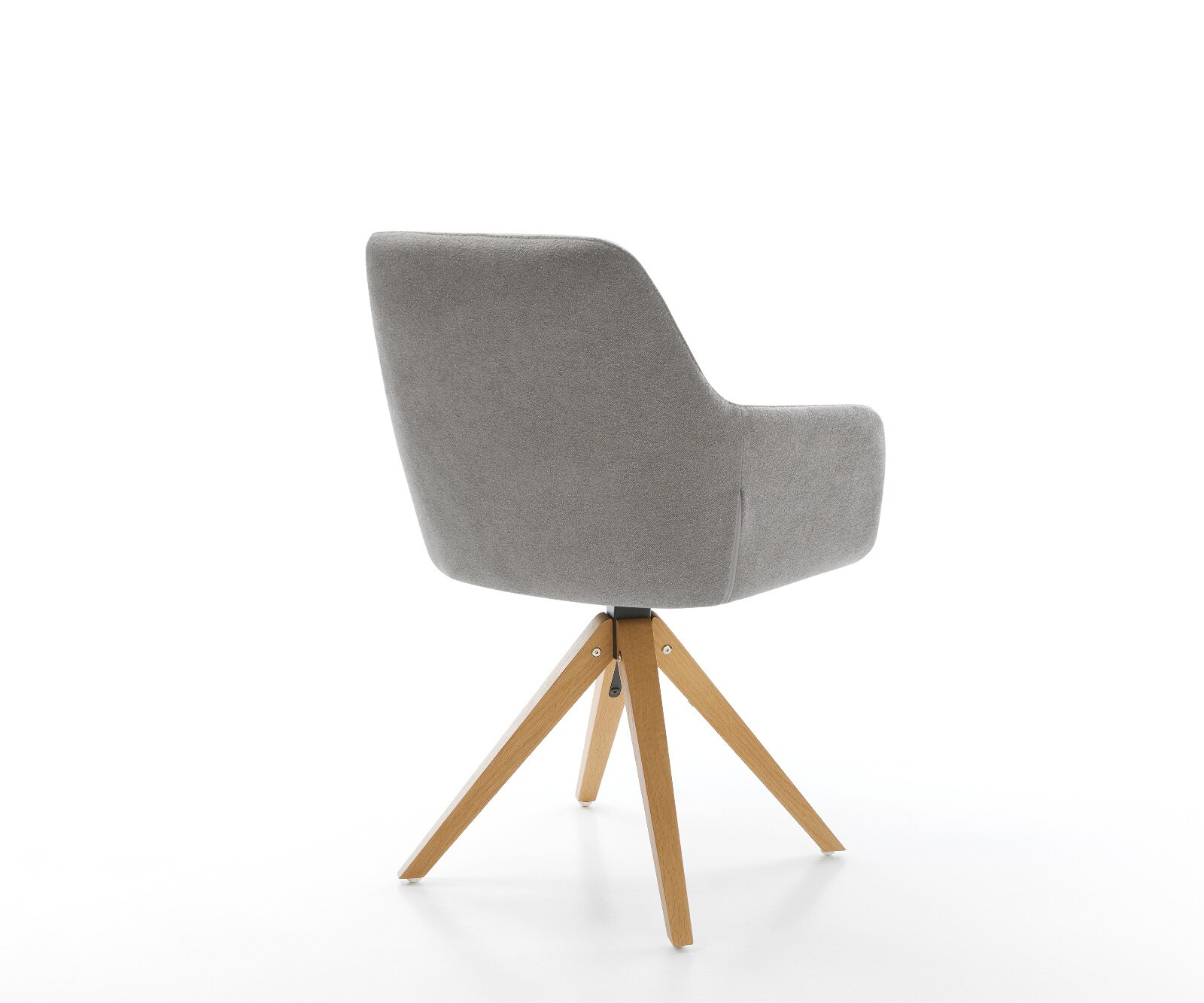 Drehstuhl Pejo-Flex Strukturstoff Soft Grau Holzgestell kantig Natur 180° drehbar Taschenfederkern 5