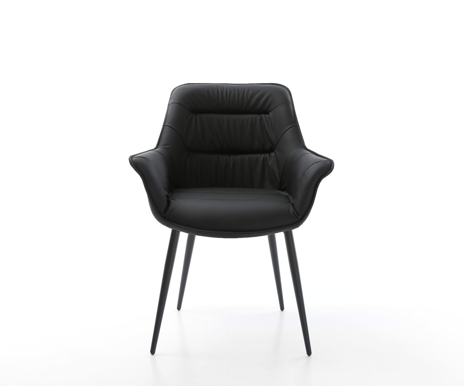 Esszimmerstuhl Kaira-Flex Echt-Leder Schwarz 4-Fuß konisch Schwarz 1 Esszimmerstuhl Kaira-Flex Echt-Leder Schwarz 4-Fuß konisch Schwarz 1