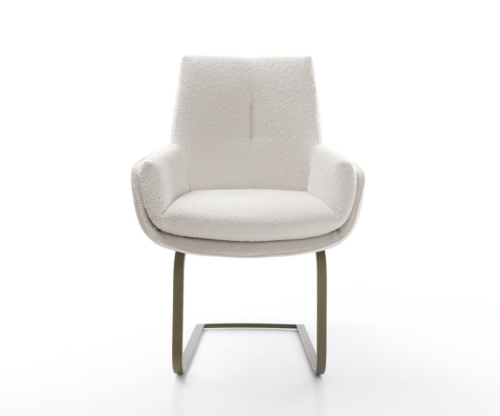 Freischwinger Clea-Flex Bouclé Creme-Weiß Freischwinger flach Effektfinish Titan 2