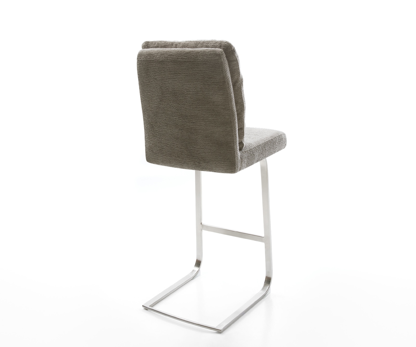 Barstuhl Pela-Flex Bouclé Soft Schlamm Freischwinger Flach Edelstahl Silberfarben 4